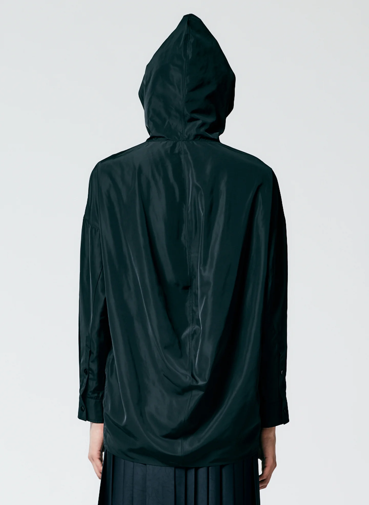 Italian Sporty Nylon Hoodie With Cocoon Back - Image 4