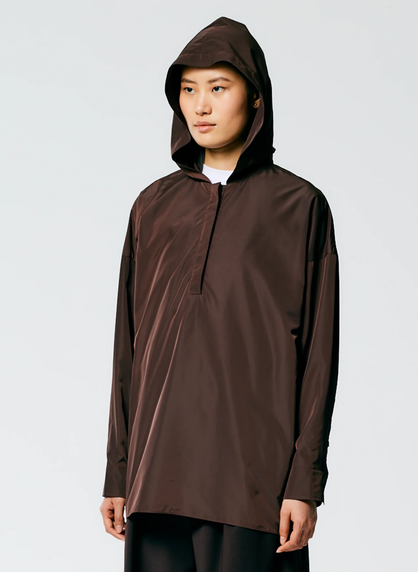 Italian Sporty Nylon Hoodie With Cocoon Back - Image 2
