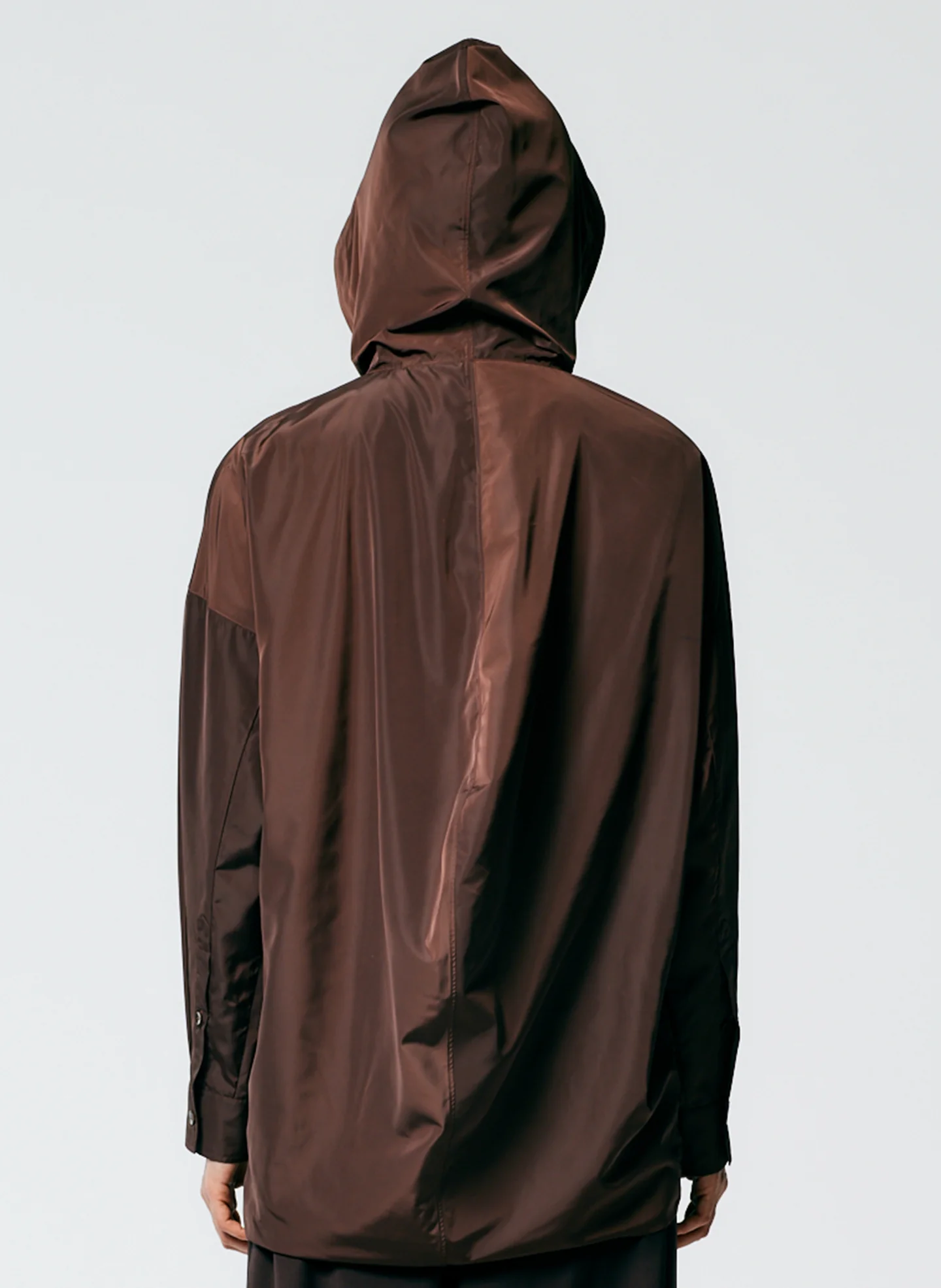 Italian Sporty Nylon Hoodie With Cocoon Back - Image 3