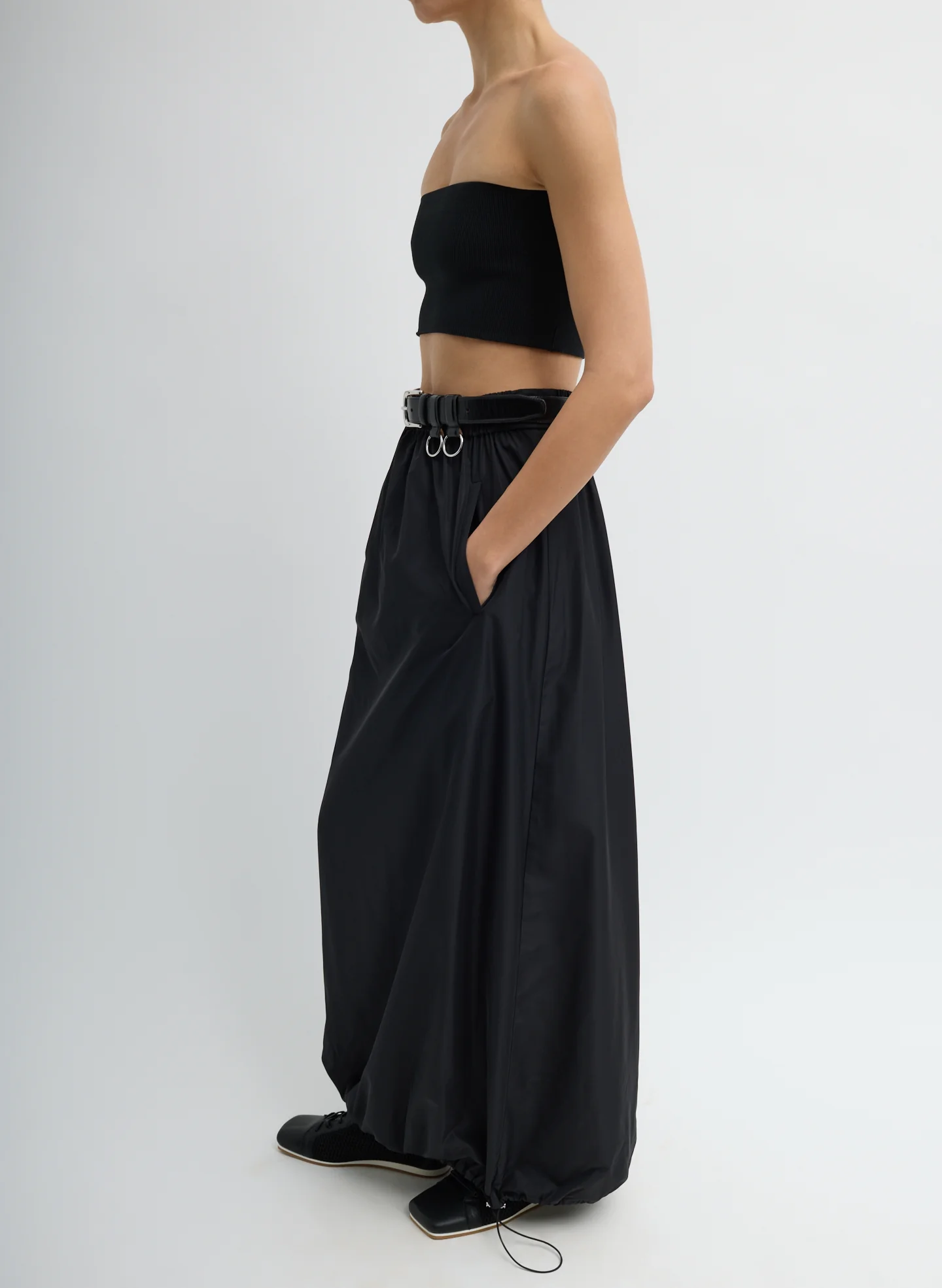 Italian Sporty Nylon Maxi Anorak Skirt - Image 3