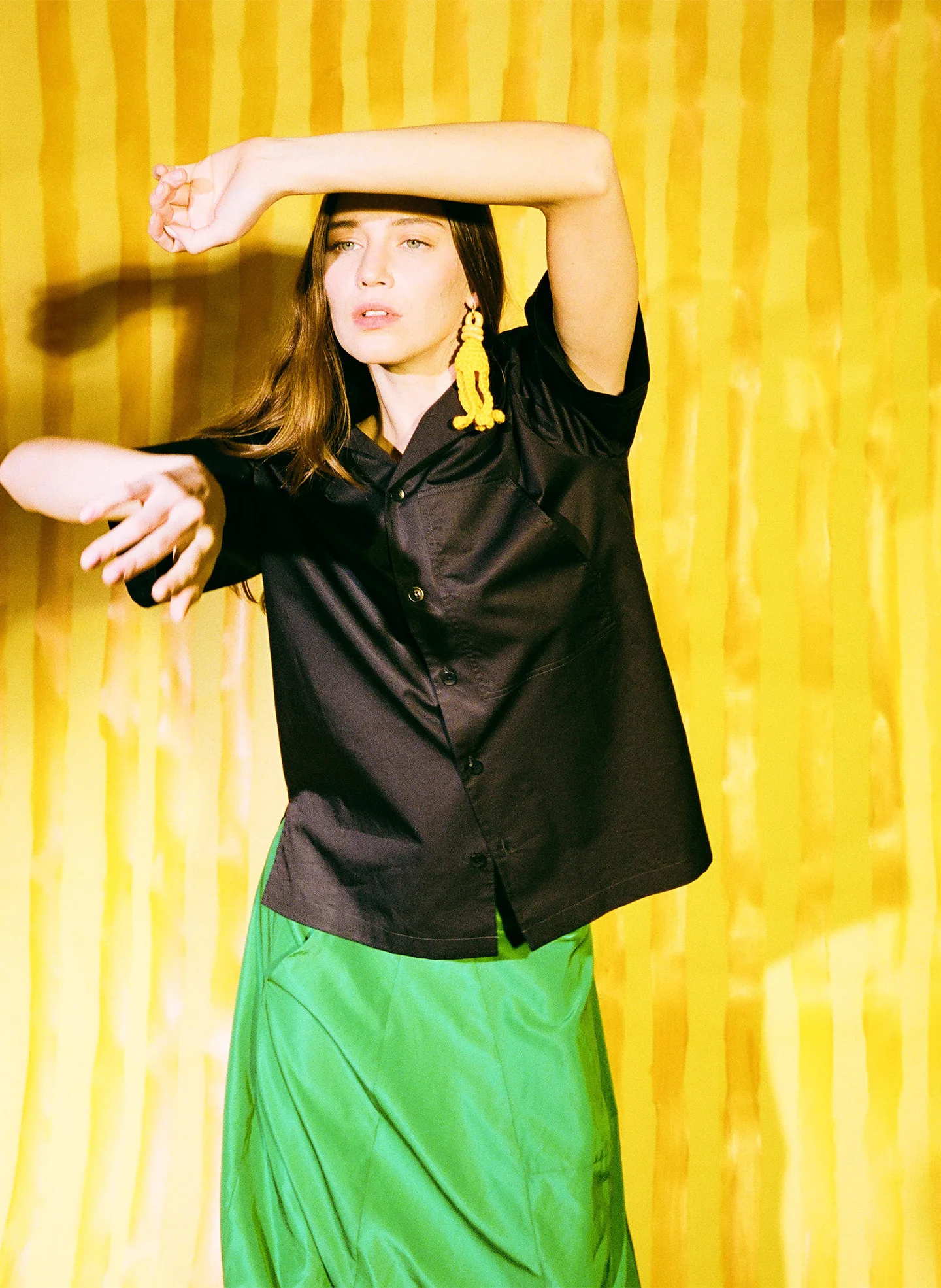 Italian Sporty Nylon Asymmetrical Balloon Skirt - Petite - Image 2