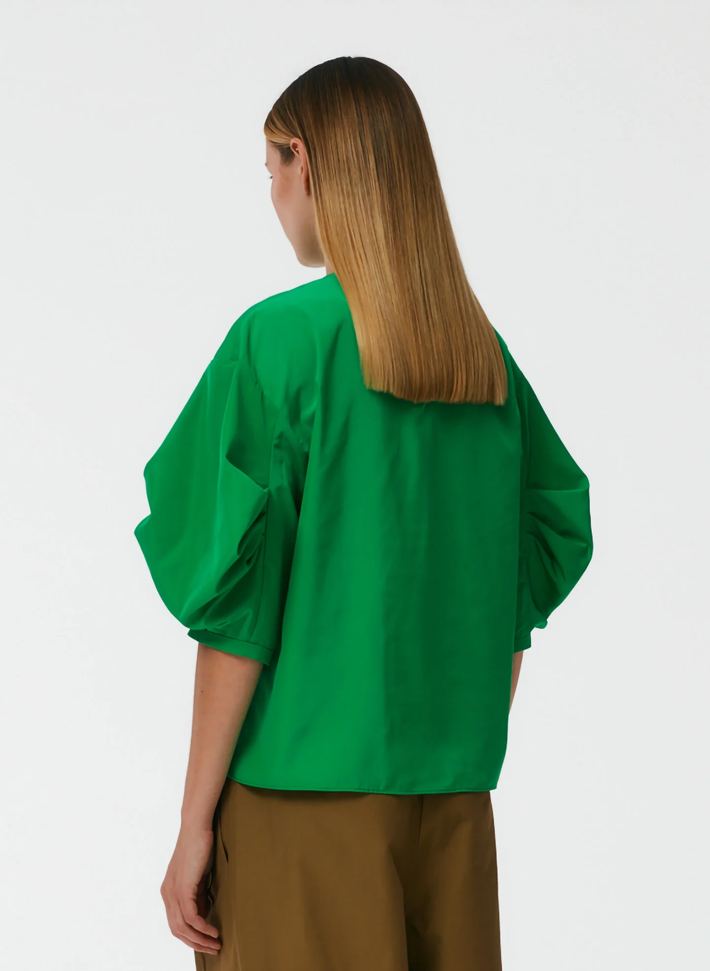 Italian Sporty Nylon Pleat Sleeve Top - Image 16