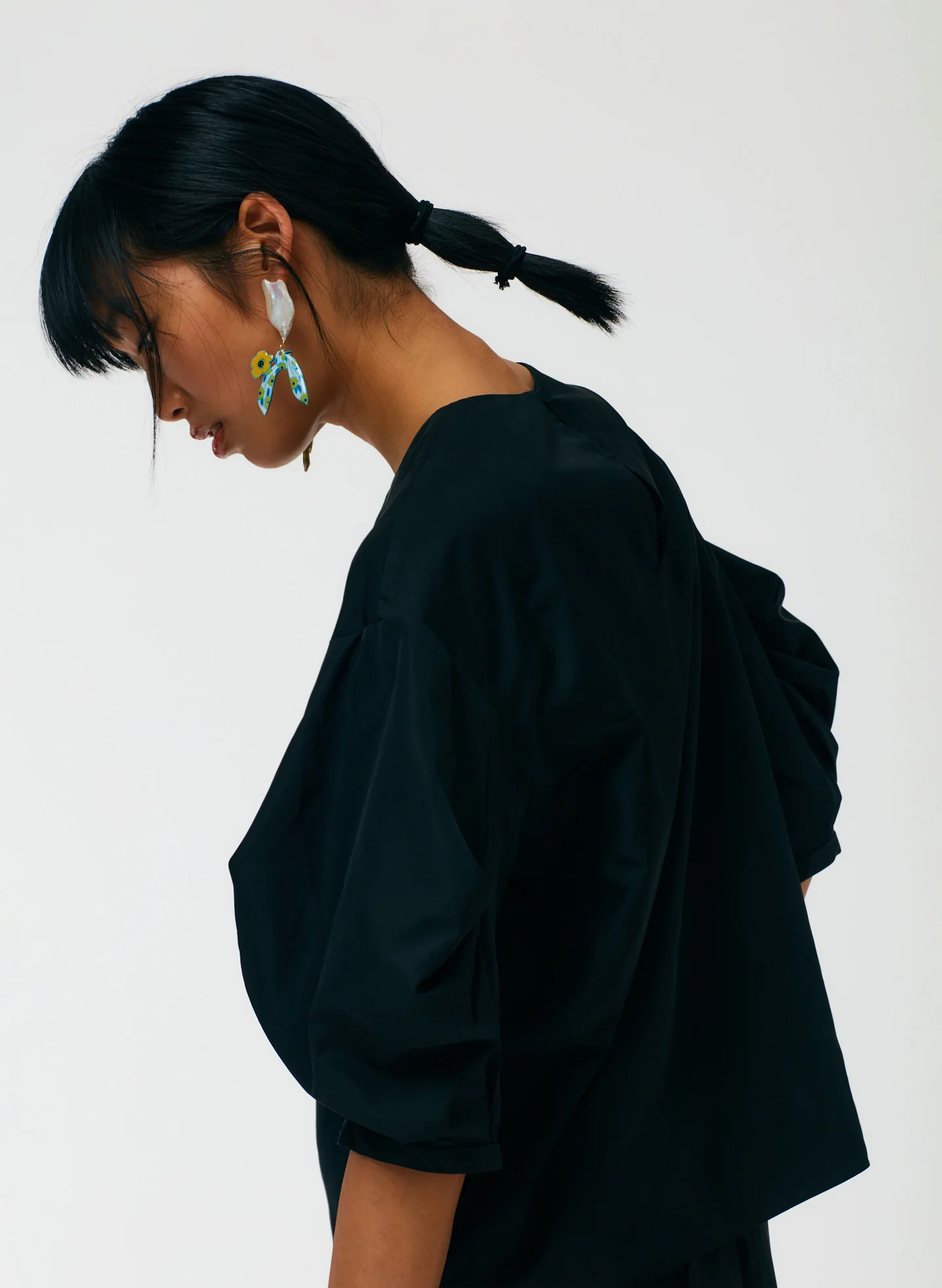 Italian Sporty Nylon Pleat Sleeve Top - Image 6