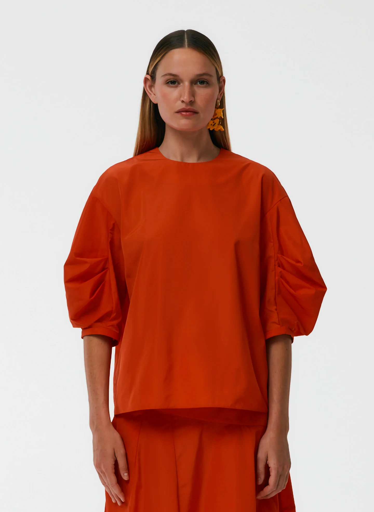Italian Sporty Nylon Pleat Sleeve Top - Image 9