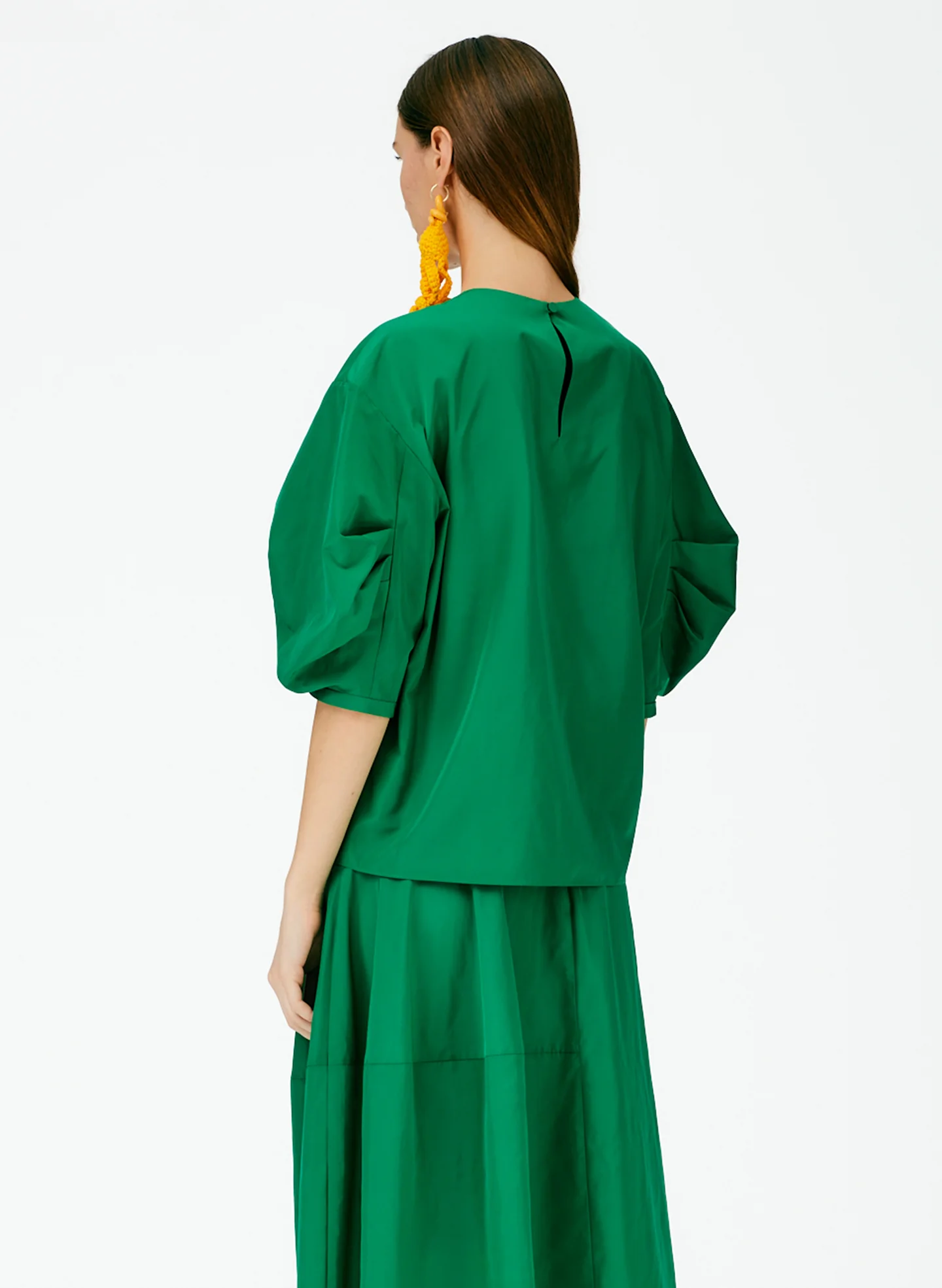 Italian Sporty Nylon Pleat Sleeve Top - Image 3