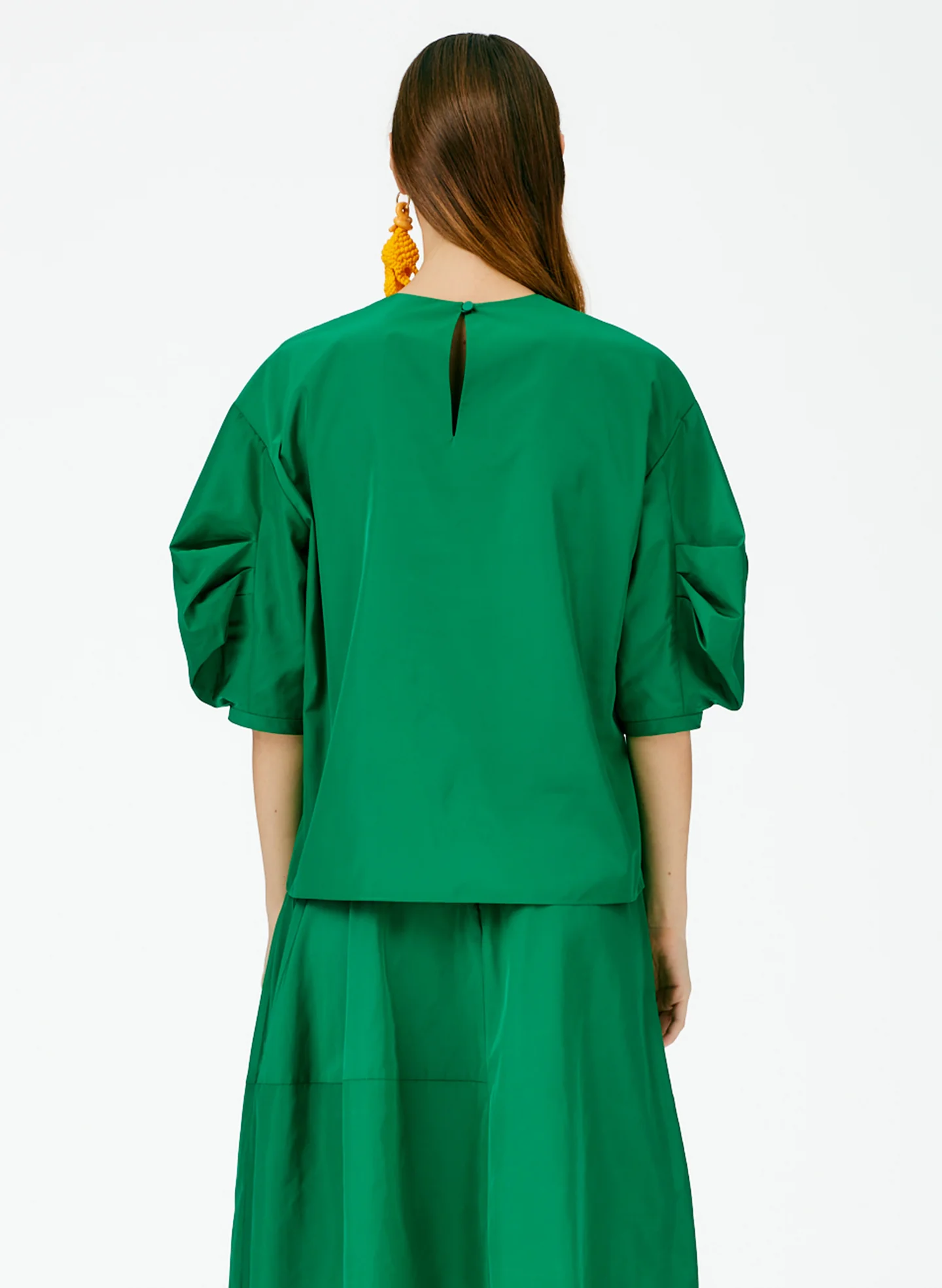 Italian Sporty Nylon Pleat Sleeve Top - Image 4