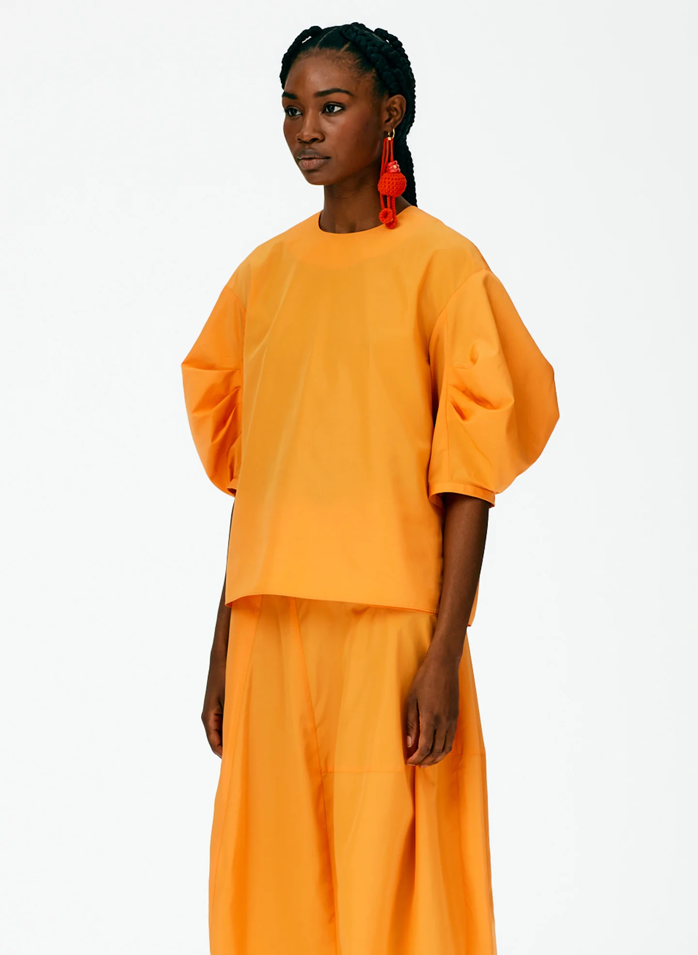 Italian Sporty Nylon Pleat Sleeve Top - Image 2