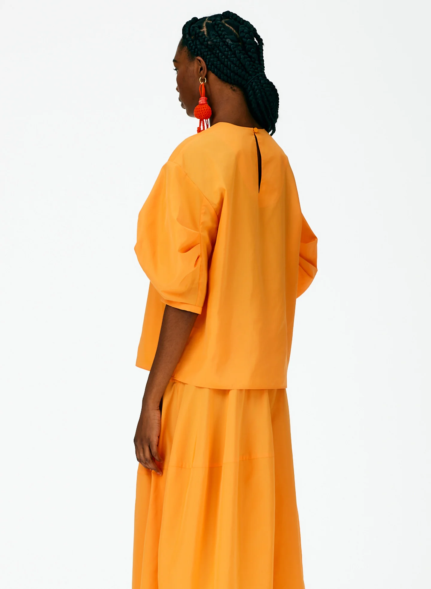 Italian Sporty Nylon Pleat Sleeve Top - Image 3