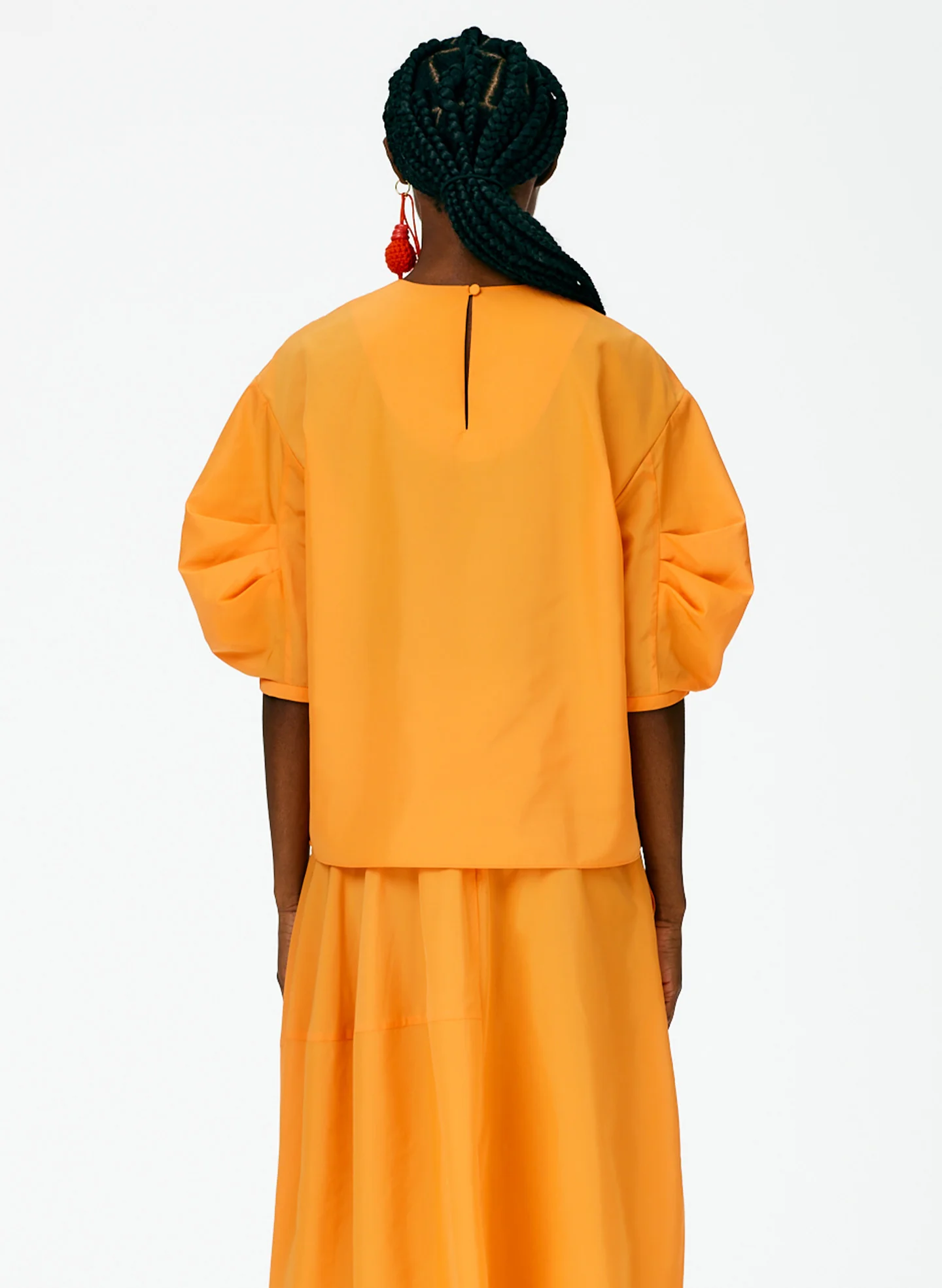 Italian Sporty Nylon Pleat Sleeve Top - Image 4