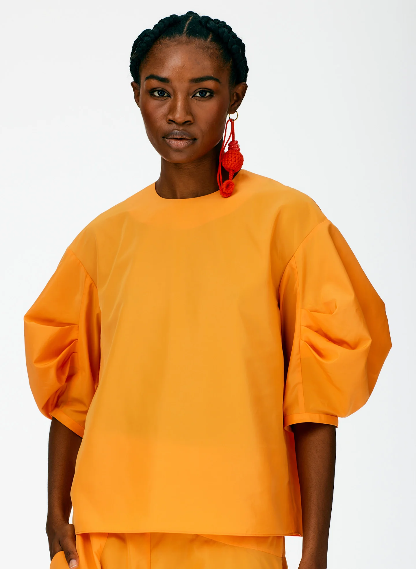 Italian Sporty Nylon Pleat Sleeve Top - Image 5