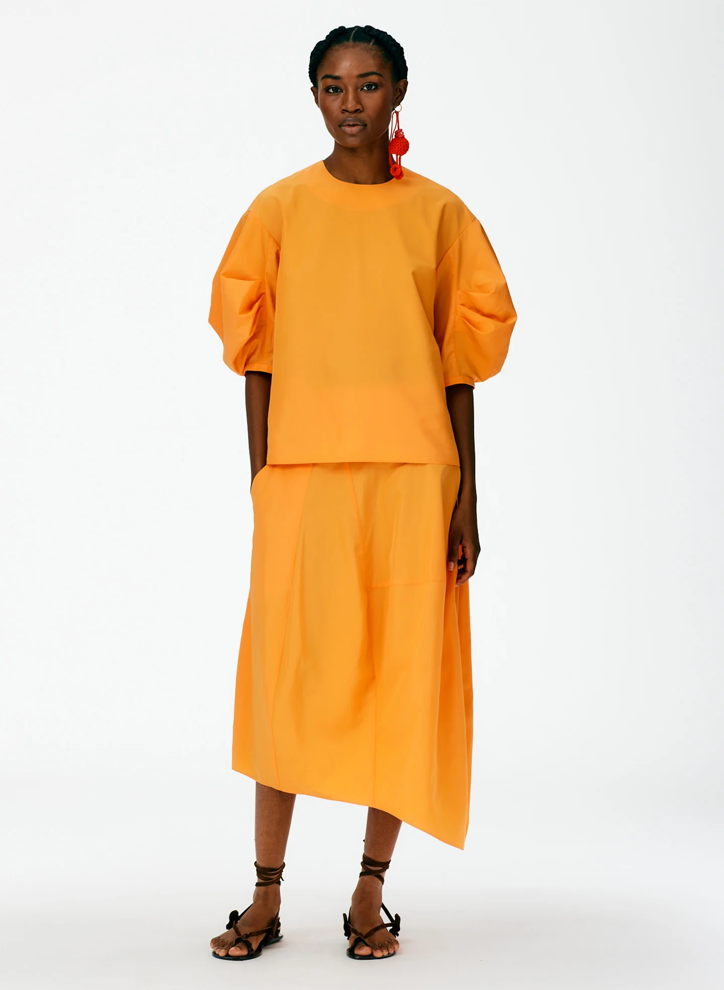 Italian Sporty Nylon Pleat Sleeve Top - Image 6