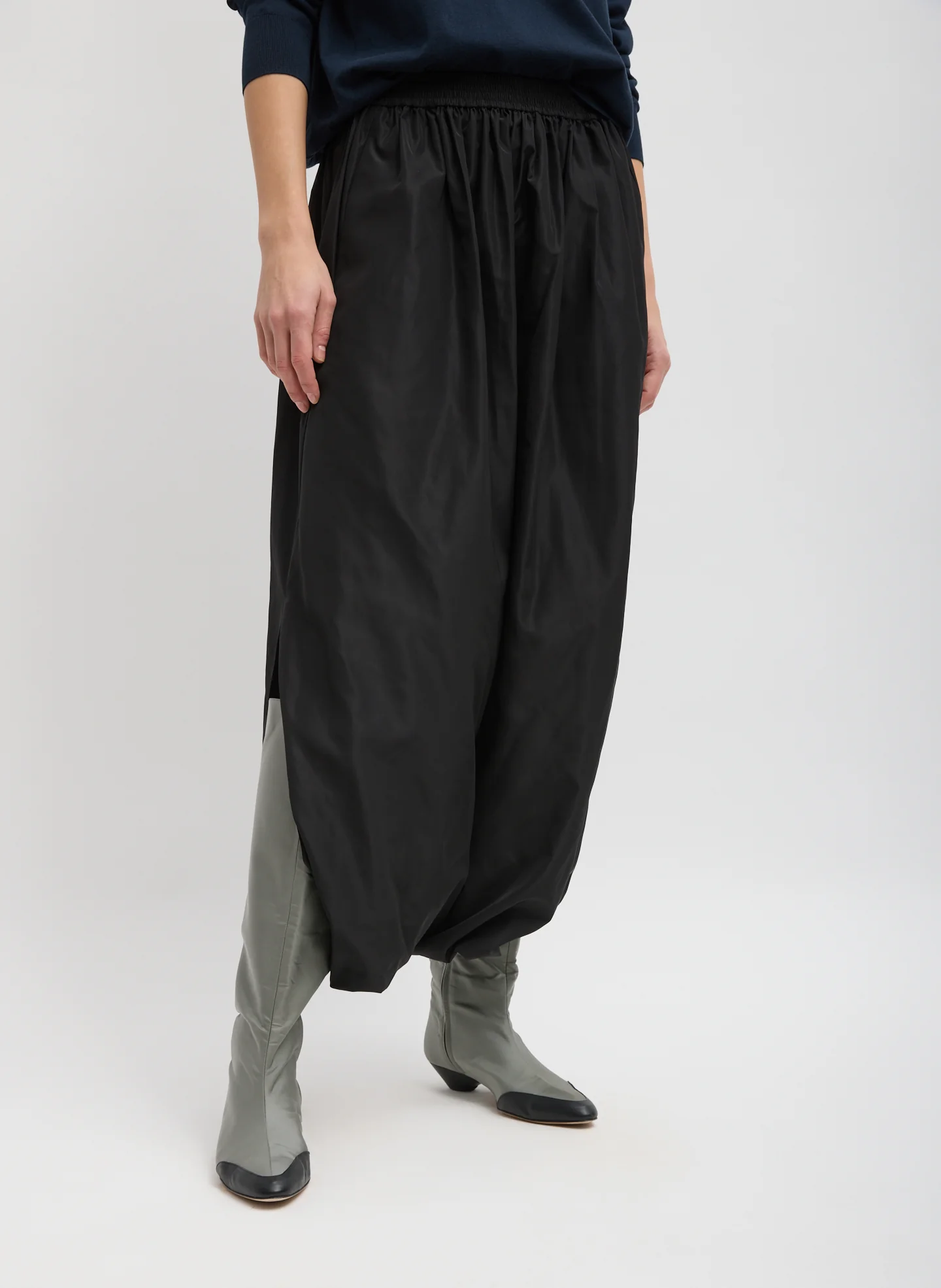 Italian Sporty Nylon Pleated Jalouise Skirt