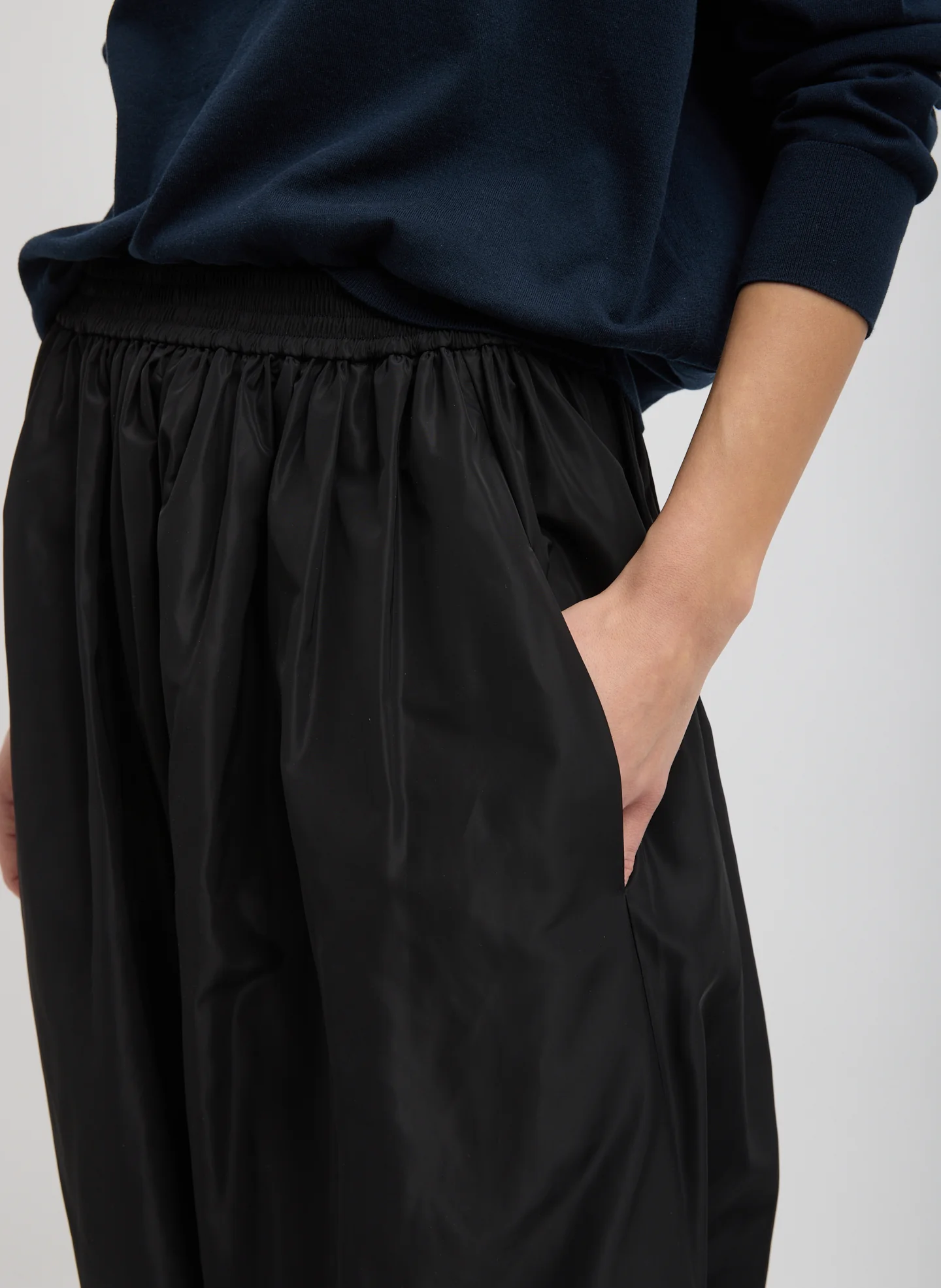 Italian Sporty Nylon Pleated Jalouise Skirt - Image 2