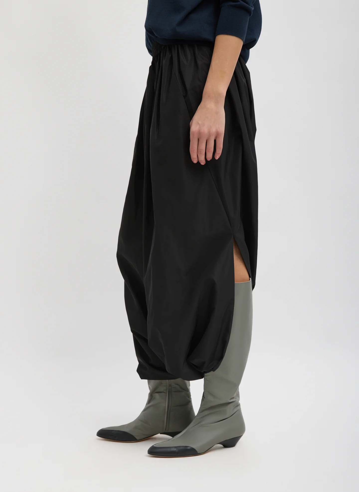 Italian Sporty Nylon Pleated Jalouise Skirt - Image 3