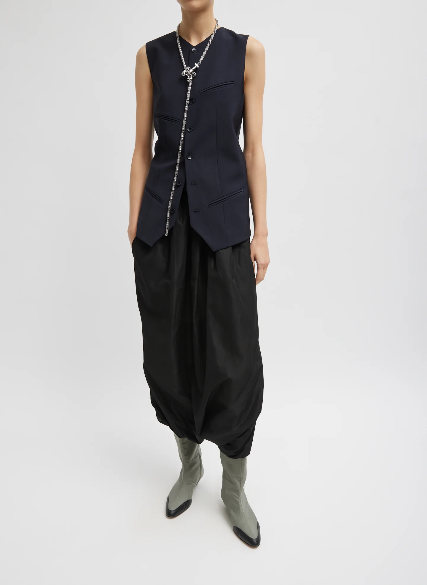 Italian Sporty Nylon Pleated Jalouise Skirt - Image 6