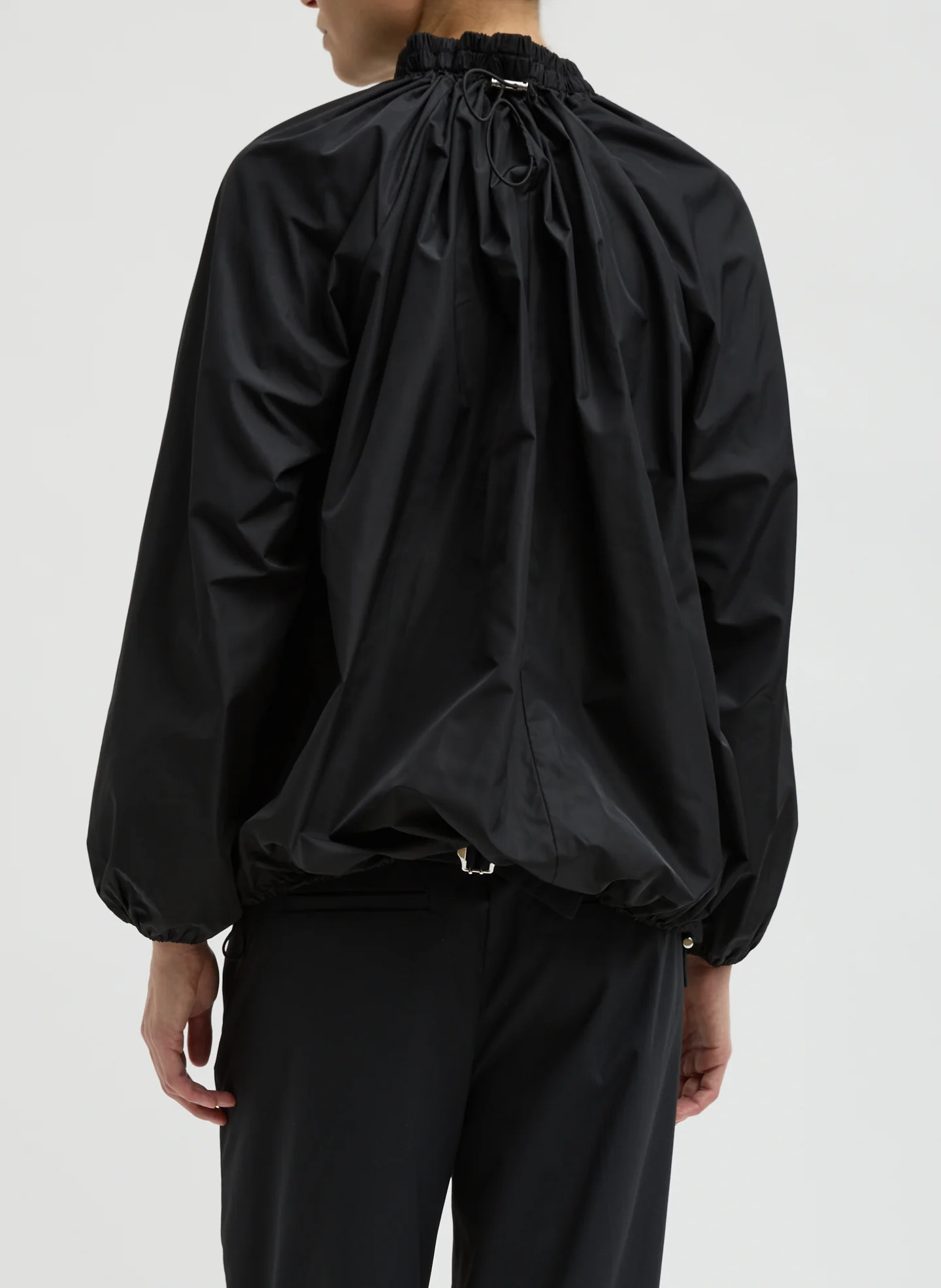 Italian Sporty Nylon Shirred Anorak Top - Image 3