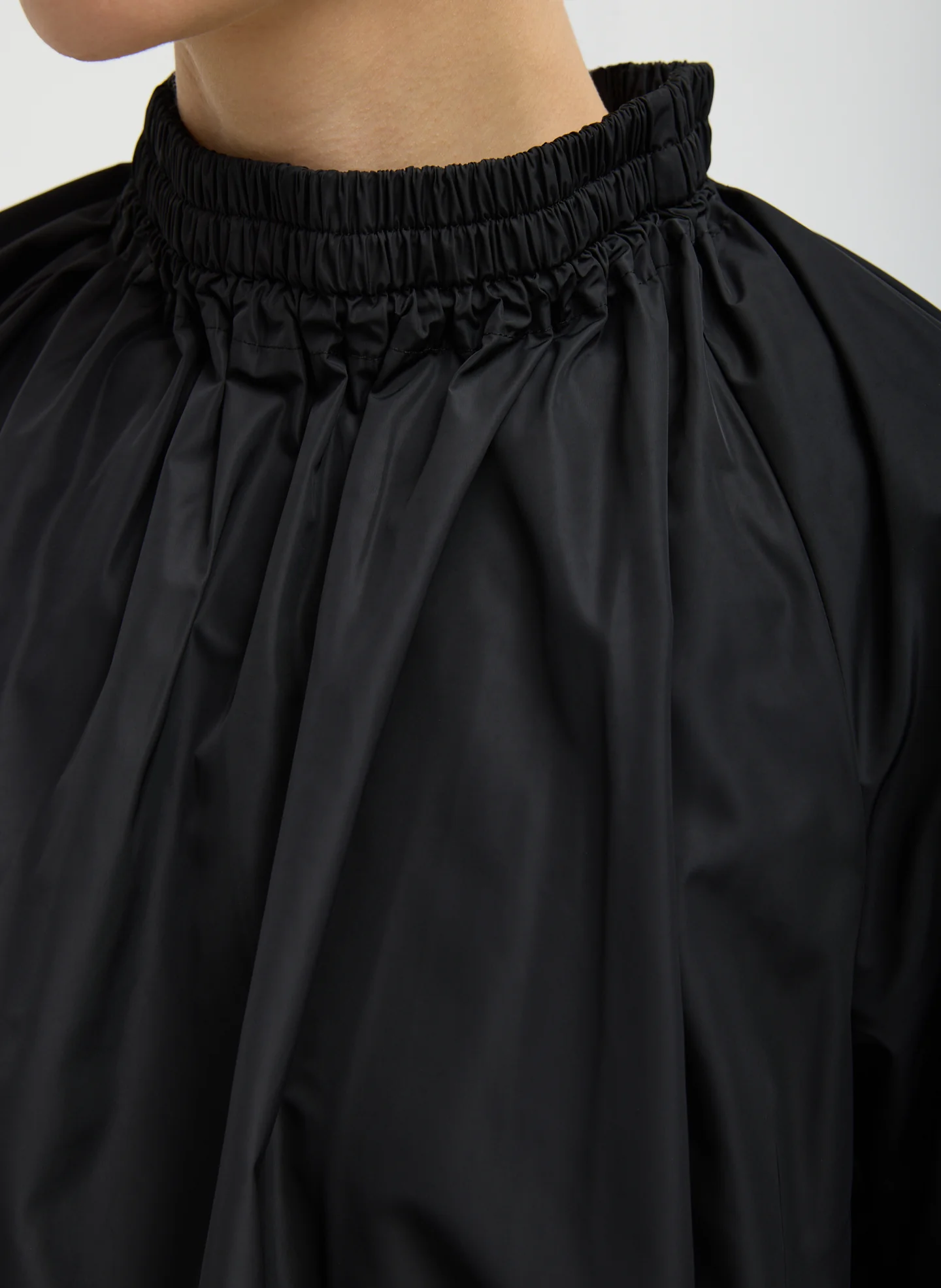 Italian Sporty Nylon Shirred Anorak Top - Image 5
