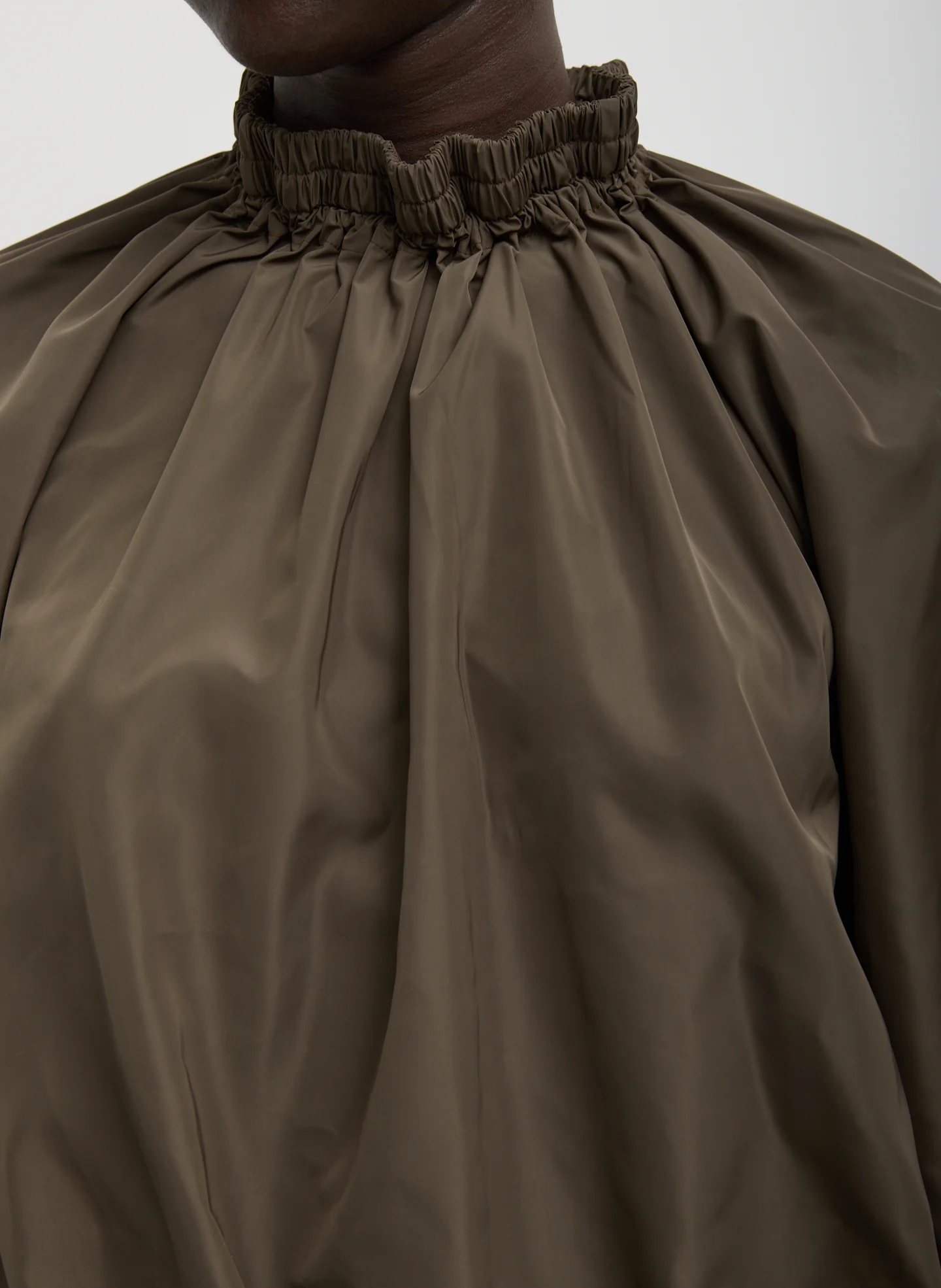 Italian Sporty Nylon Shirred Anorak Top - Image 5