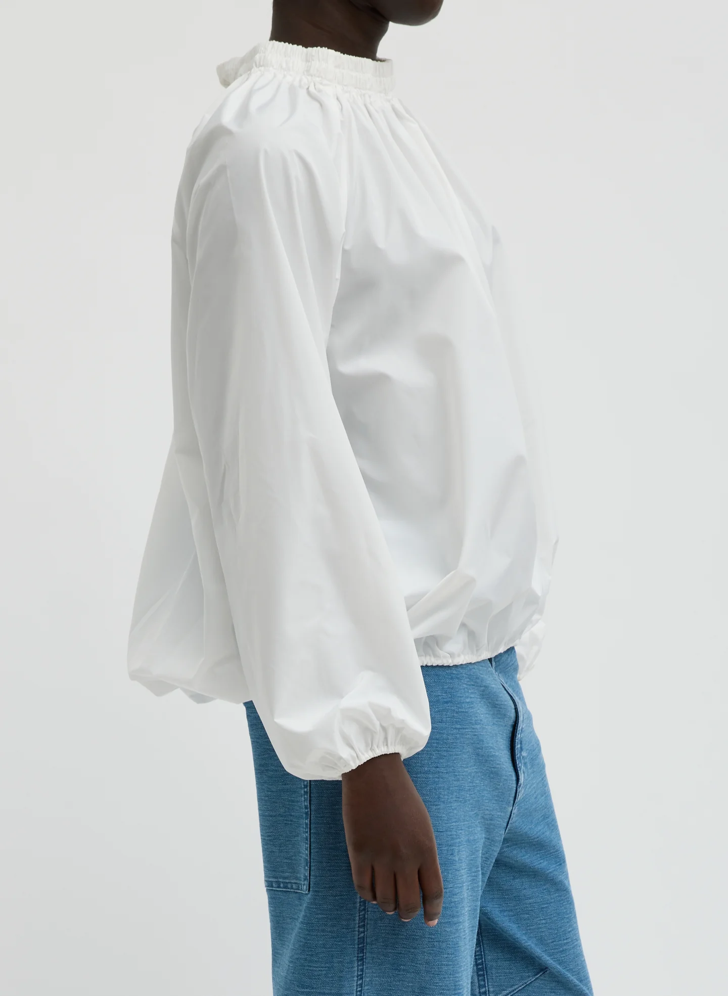 Italian Sporty Nylon Shirred Anorak Top - Image 2