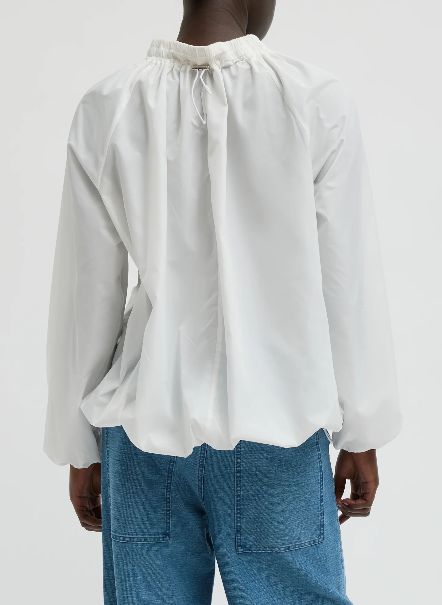 Italian Sporty Nylon Shirred Anorak Top - Image 3
