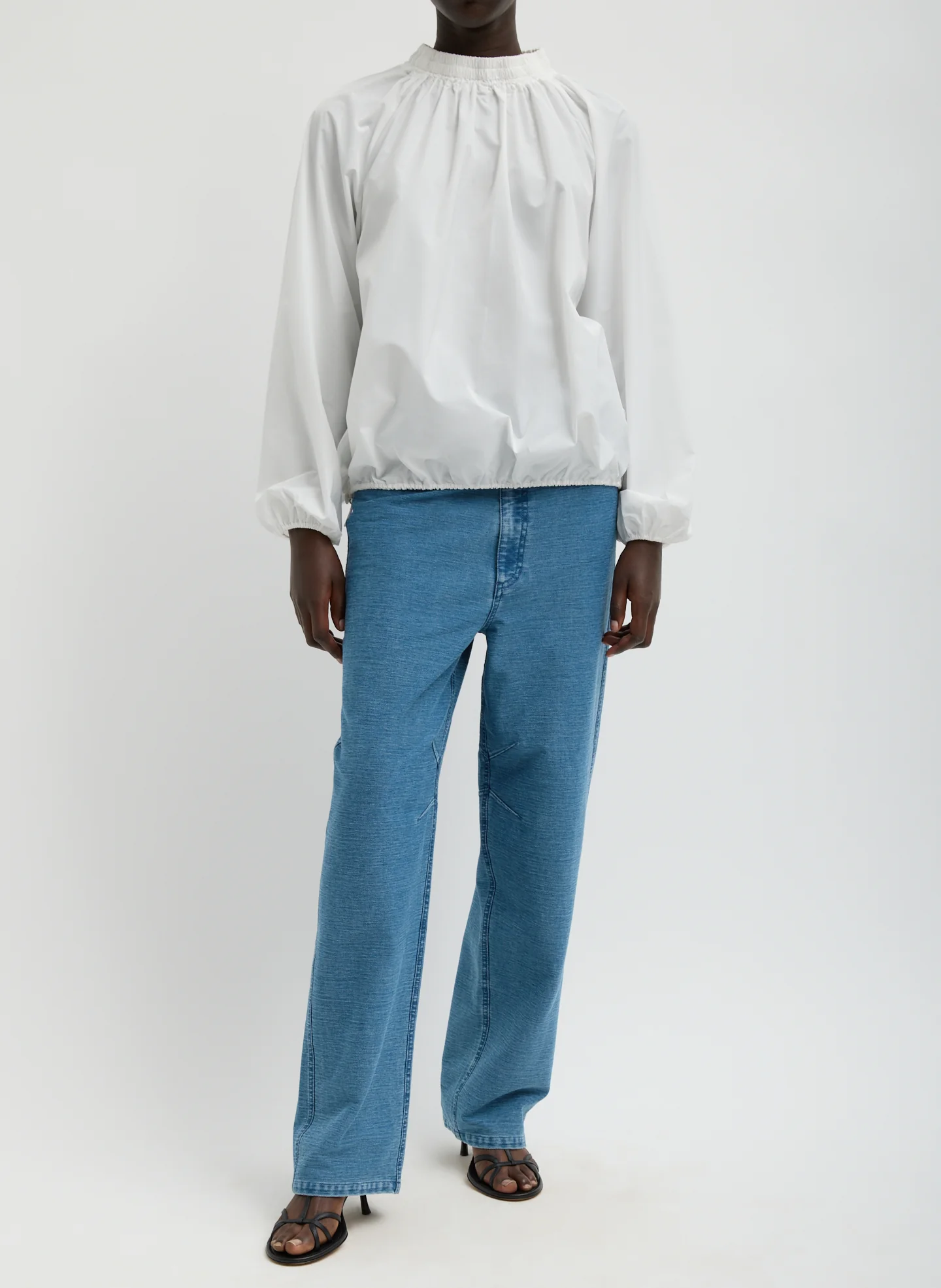 Italian Sporty Nylon Shirred Anorak Top - Image 4