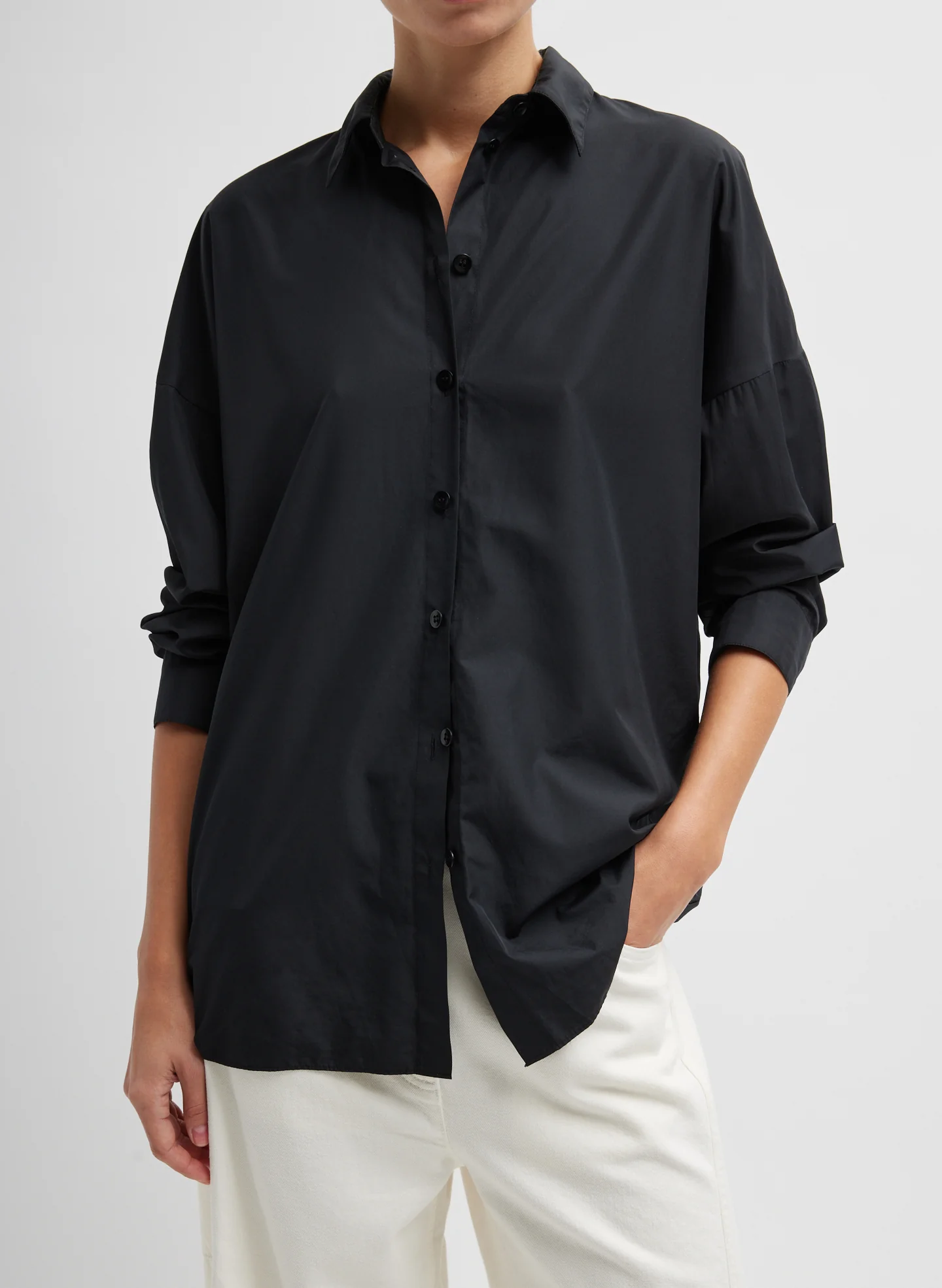 Italian Sporty Nylon Shirt With Cocoon Back