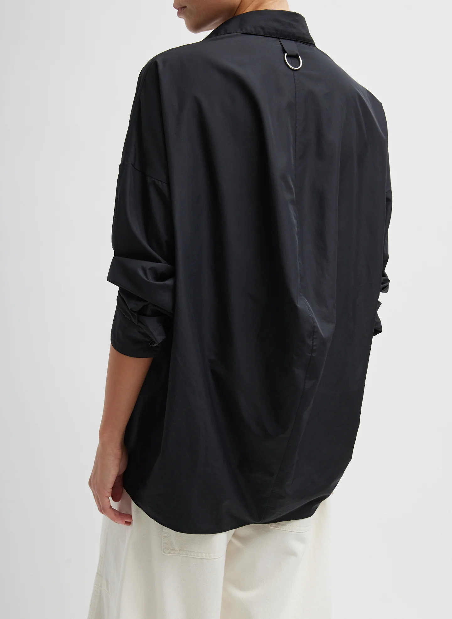 Italian Sporty Nylon Shirt With Cocoon Back - Image 4