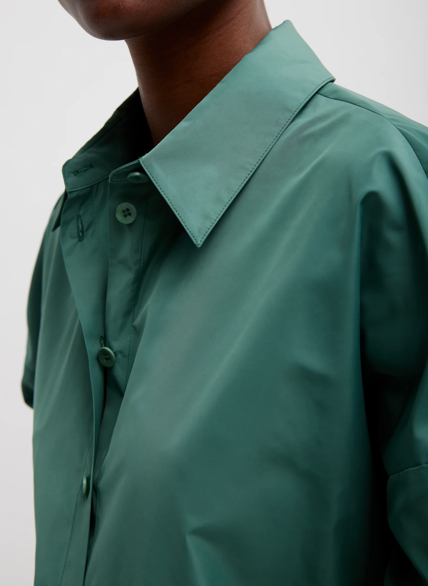 Italian Sporty Nylon Shirt With Cocoon Back