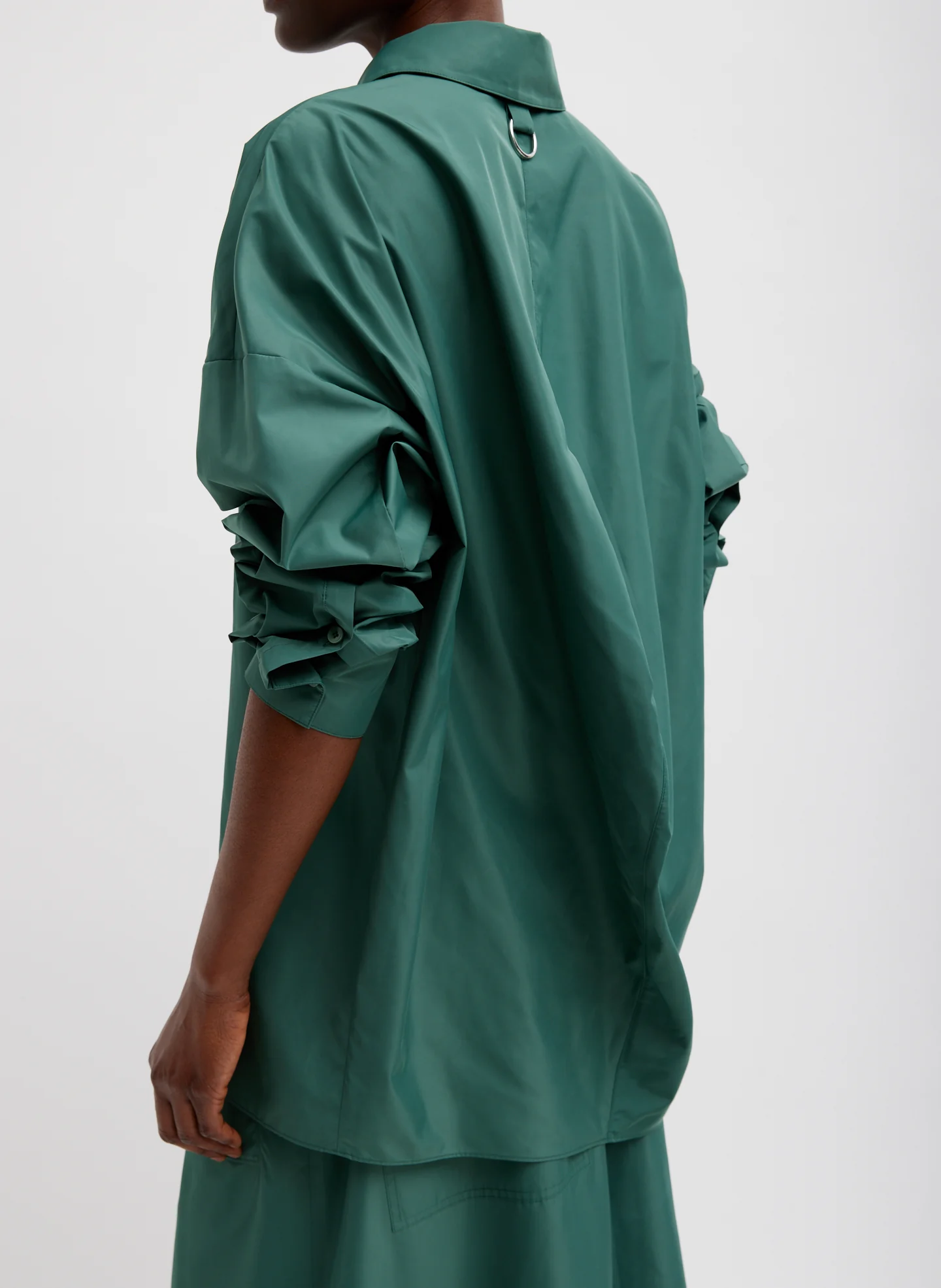Italian Sporty Nylon Shirt With Cocoon Back - Image 4