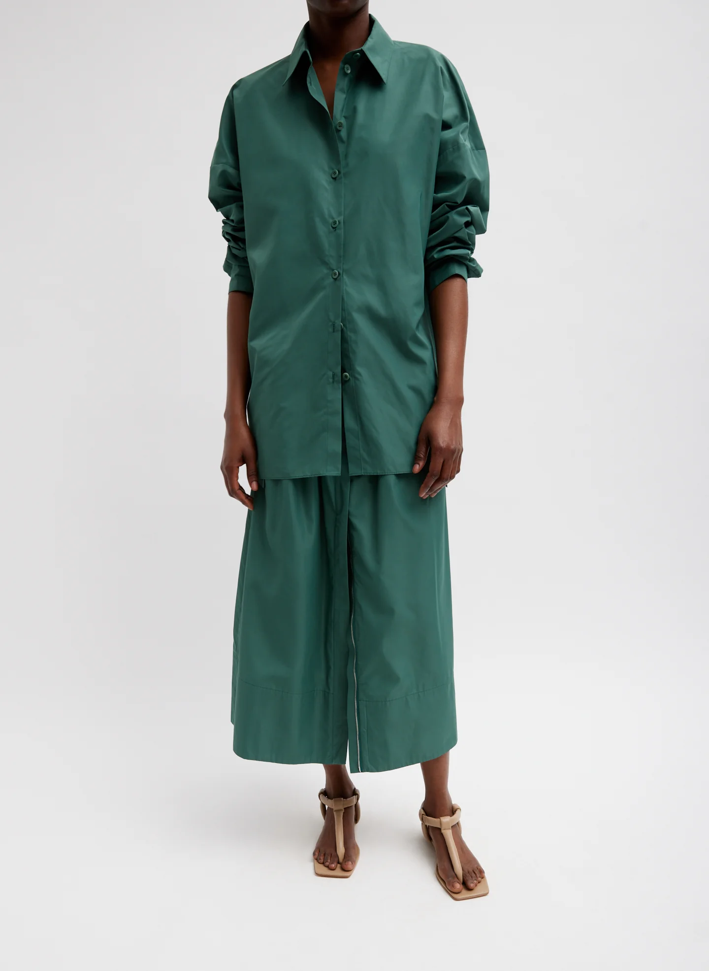 Italian Sporty Nylon Shirt With Cocoon Back - Image 5
