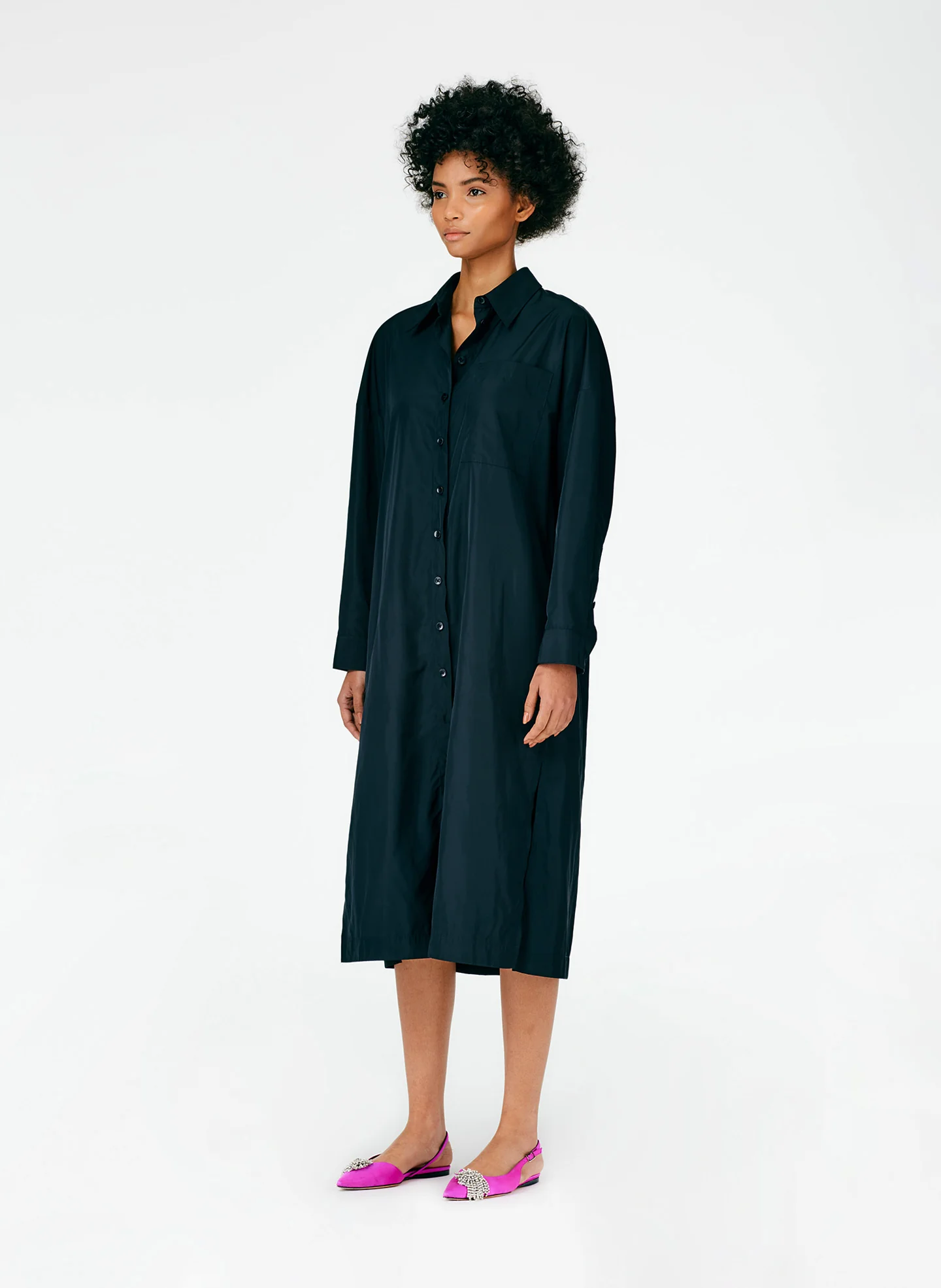 Italian Sporty Nylon Shirtdress - Image 2