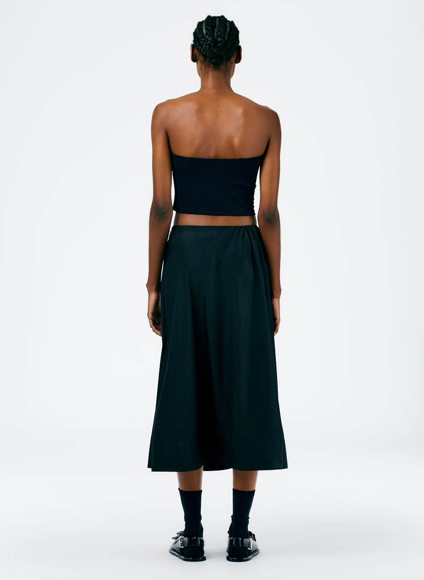 Italian Sporty Nylon Side Shirred Circle Skirt - Image 4