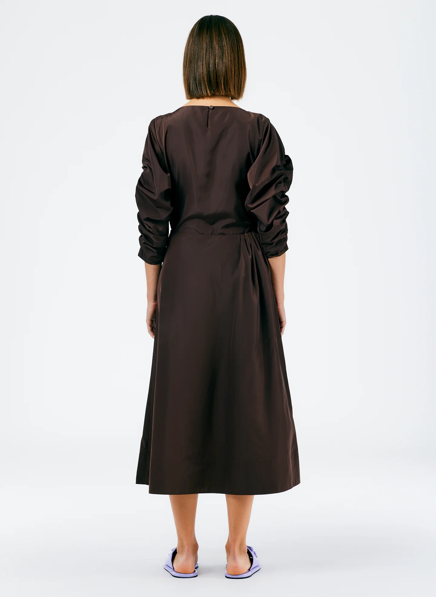 Italian Sporty Nylon Side Shirred Circle Skirt - Image 3