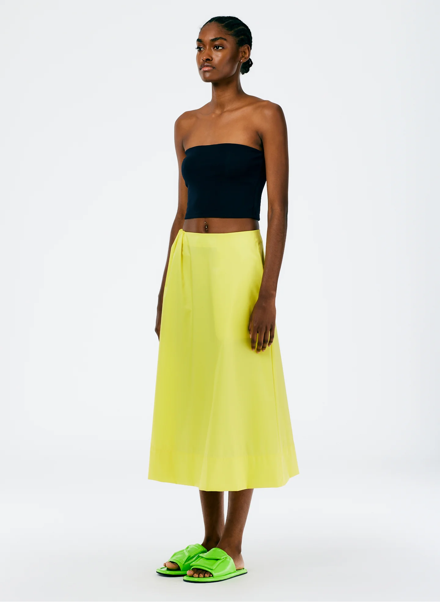 Italian Sporty Nylon Side Shirred Circle Skirt - Image 2
