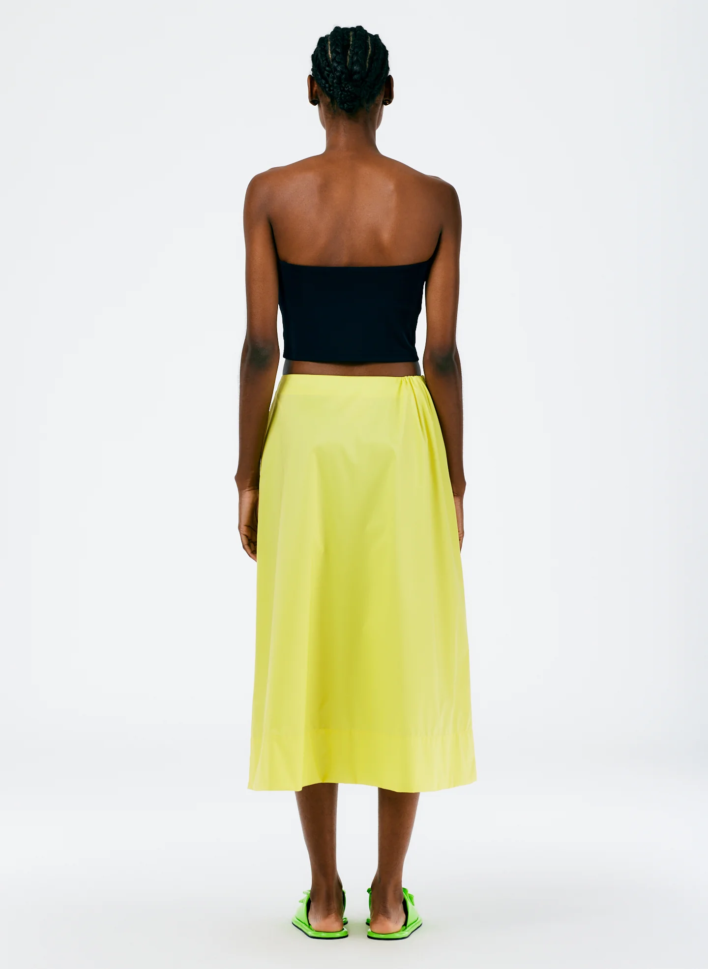 Italian Sporty Nylon Side Shirred Circle Skirt - Image 3