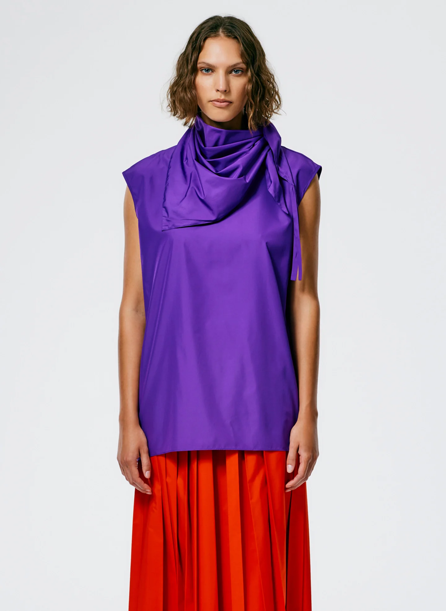Italian Sporty Nylon Sleeveless Cocoon Top - Image 2