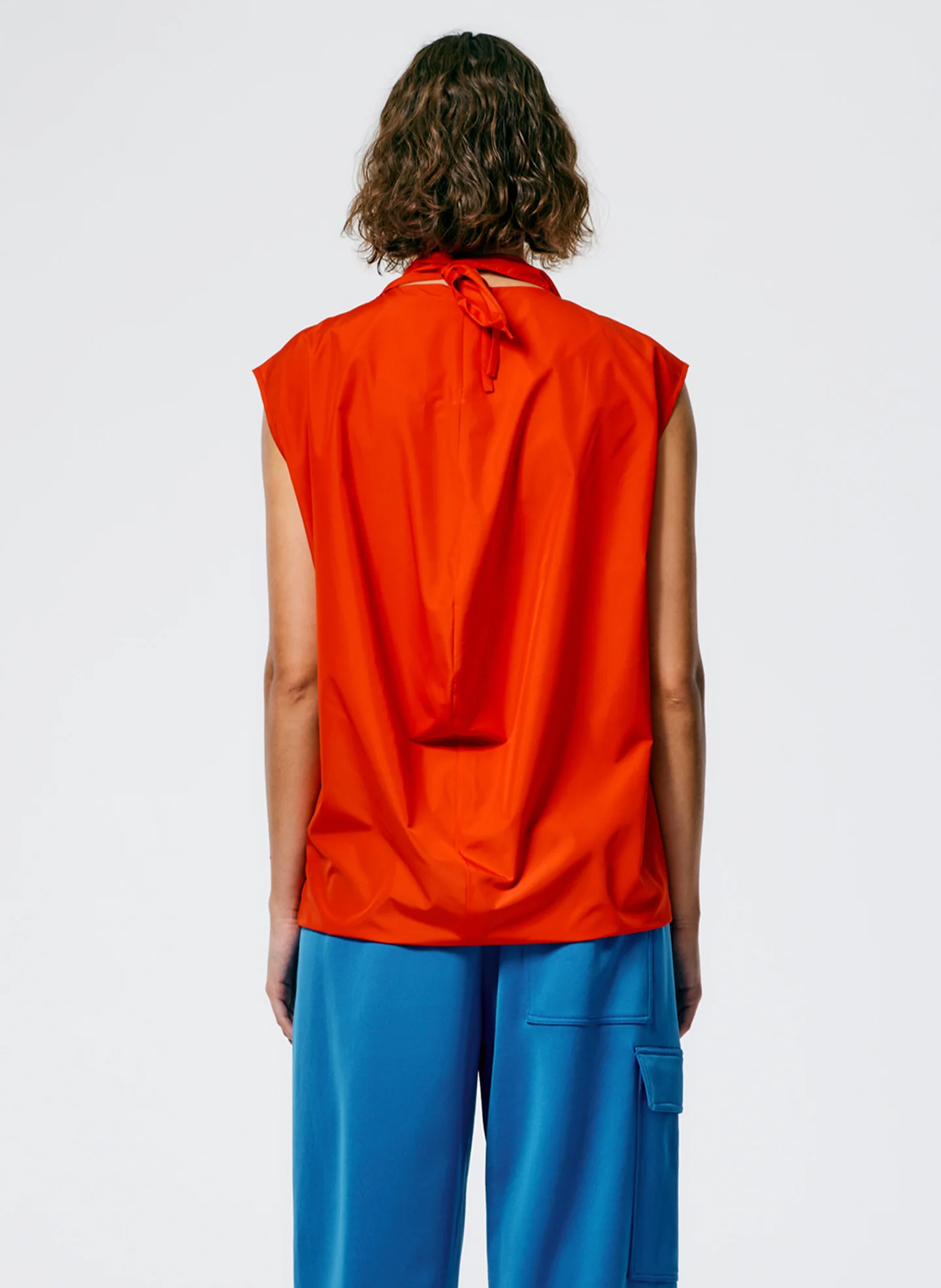 Italian Sporty Nylon Sleeveless Cocoon Top - Image 4