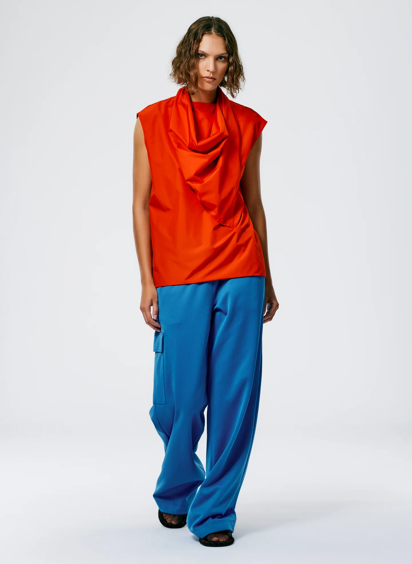 Italian Sporty Nylon Sleeveless Cocoon Top - Image 5