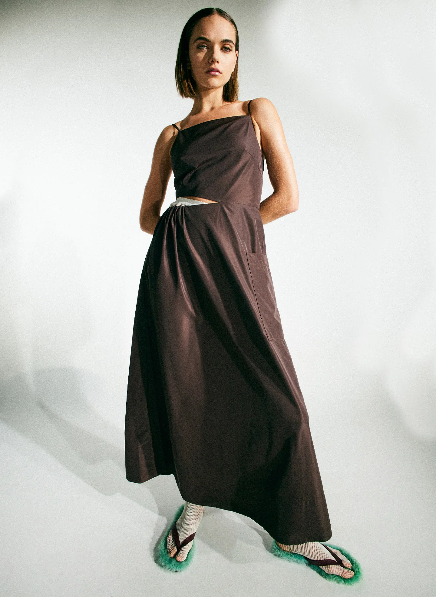 Italian Sporty Nylon Strappy Cut Out Dress - Image 2