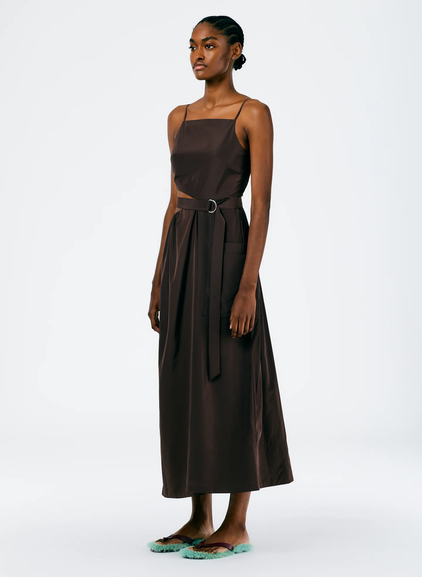 Italian Sporty Nylon Strappy Cut Out Dress - Image 3