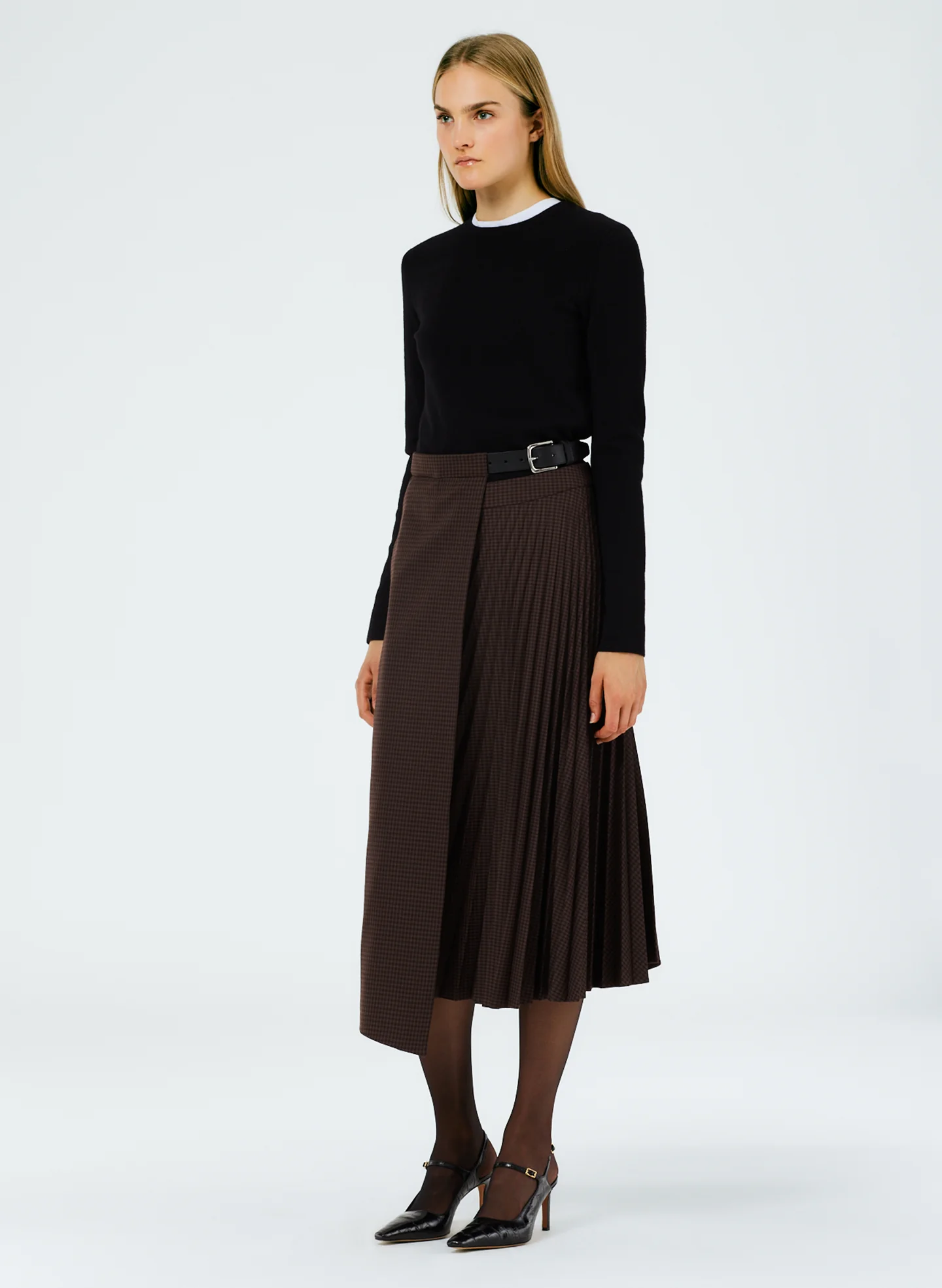 Jett Suiting Pleated Wrap Skirt - Image 3