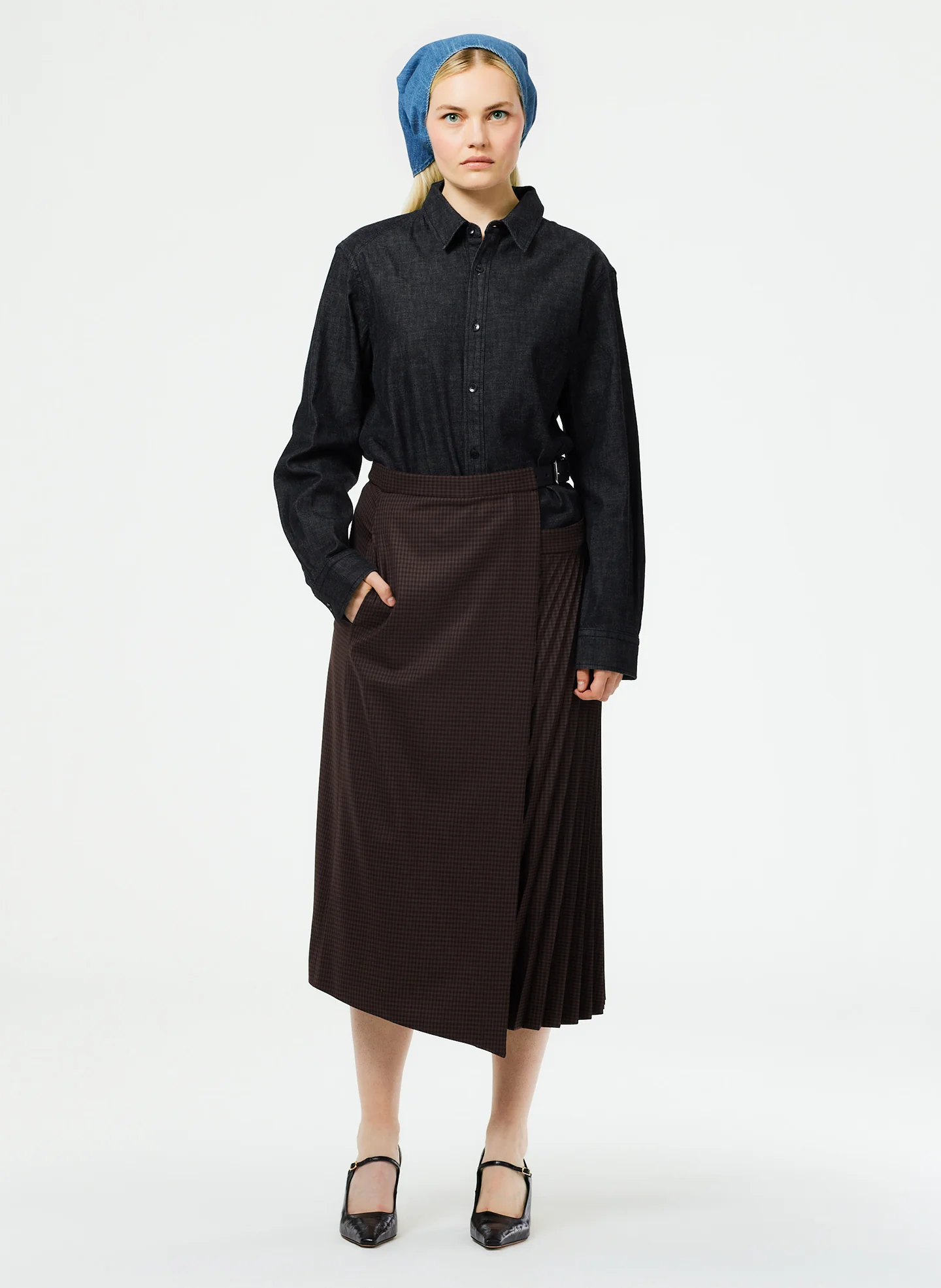 Jett Suiting Pleated Wrap Skirt - Image 5