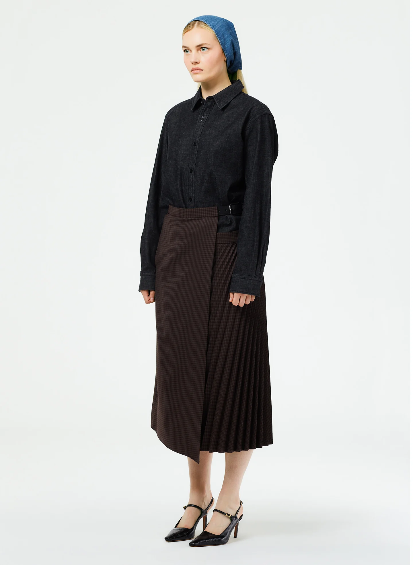 Jett Suiting Pleated Wrap Skirt - Image 6