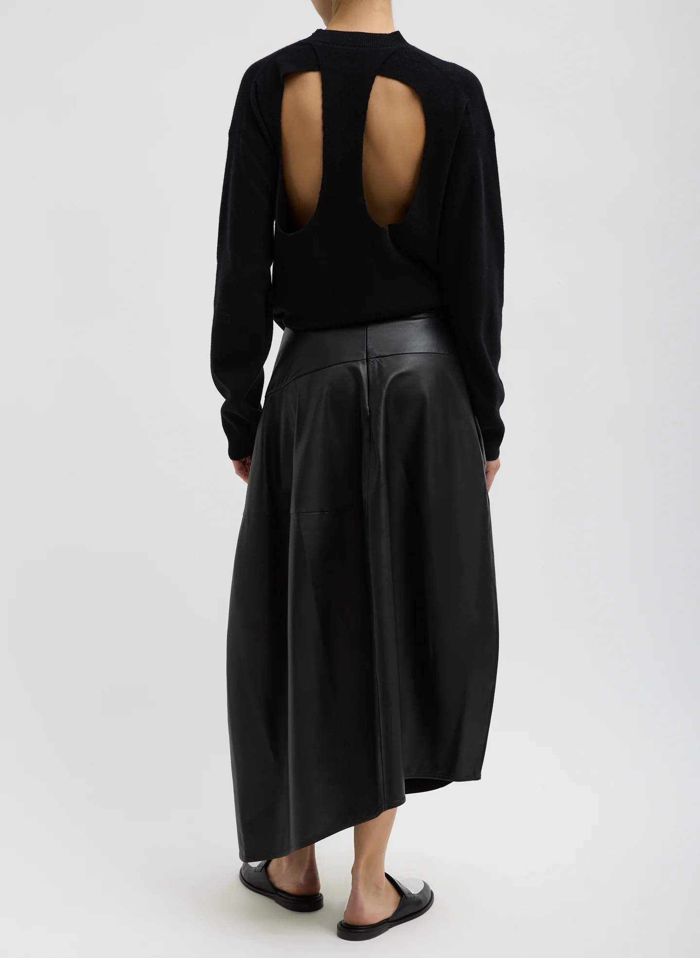Leather Asymmetrical Balloon Skirt - Image 5