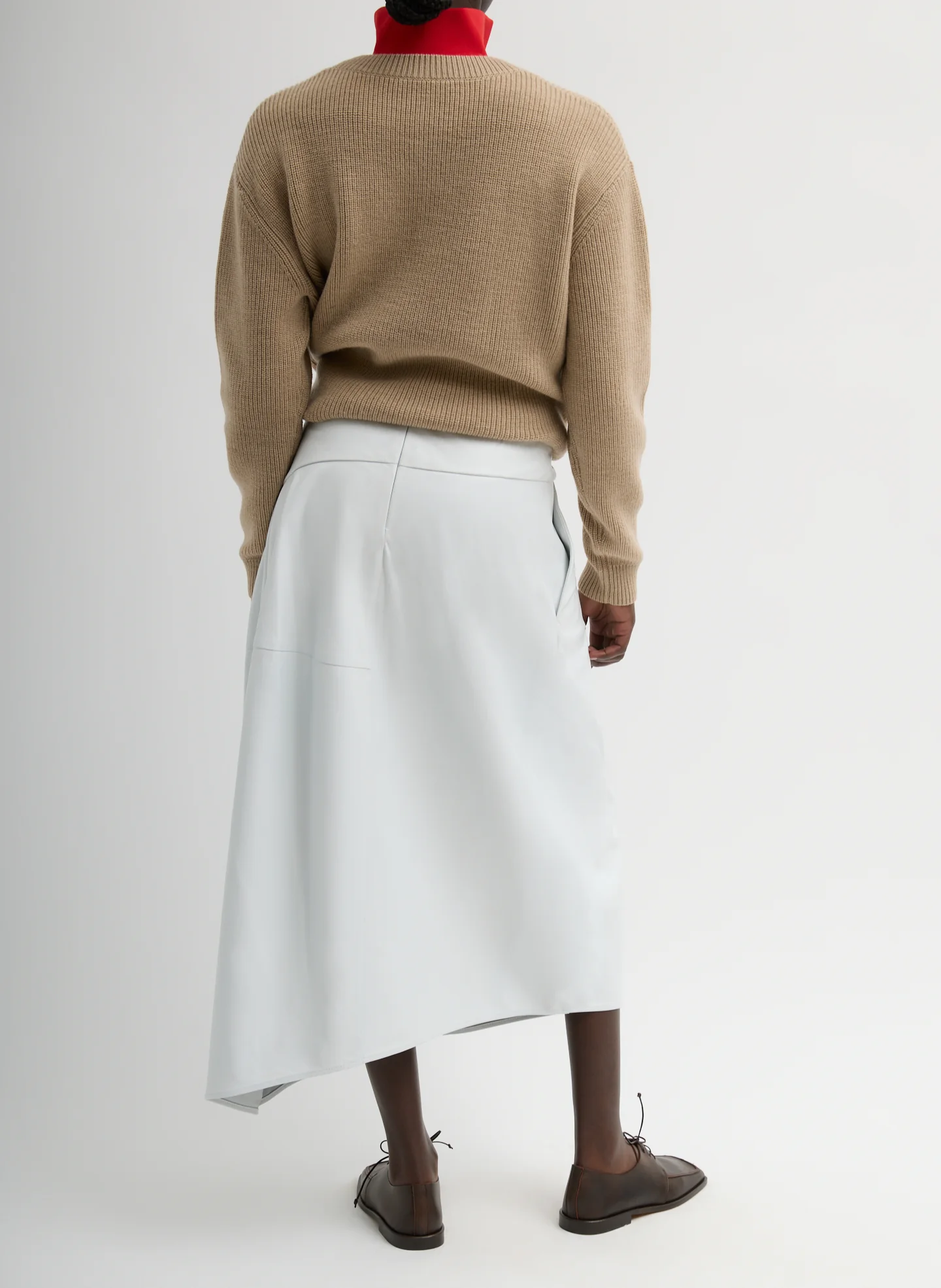 Leather Asymmetrical Balloon Skirt - Image 4
