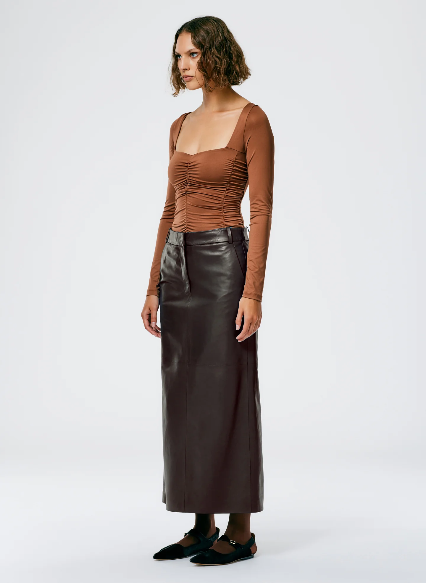 Leather Maxi Trouser Skirt - Image 2
