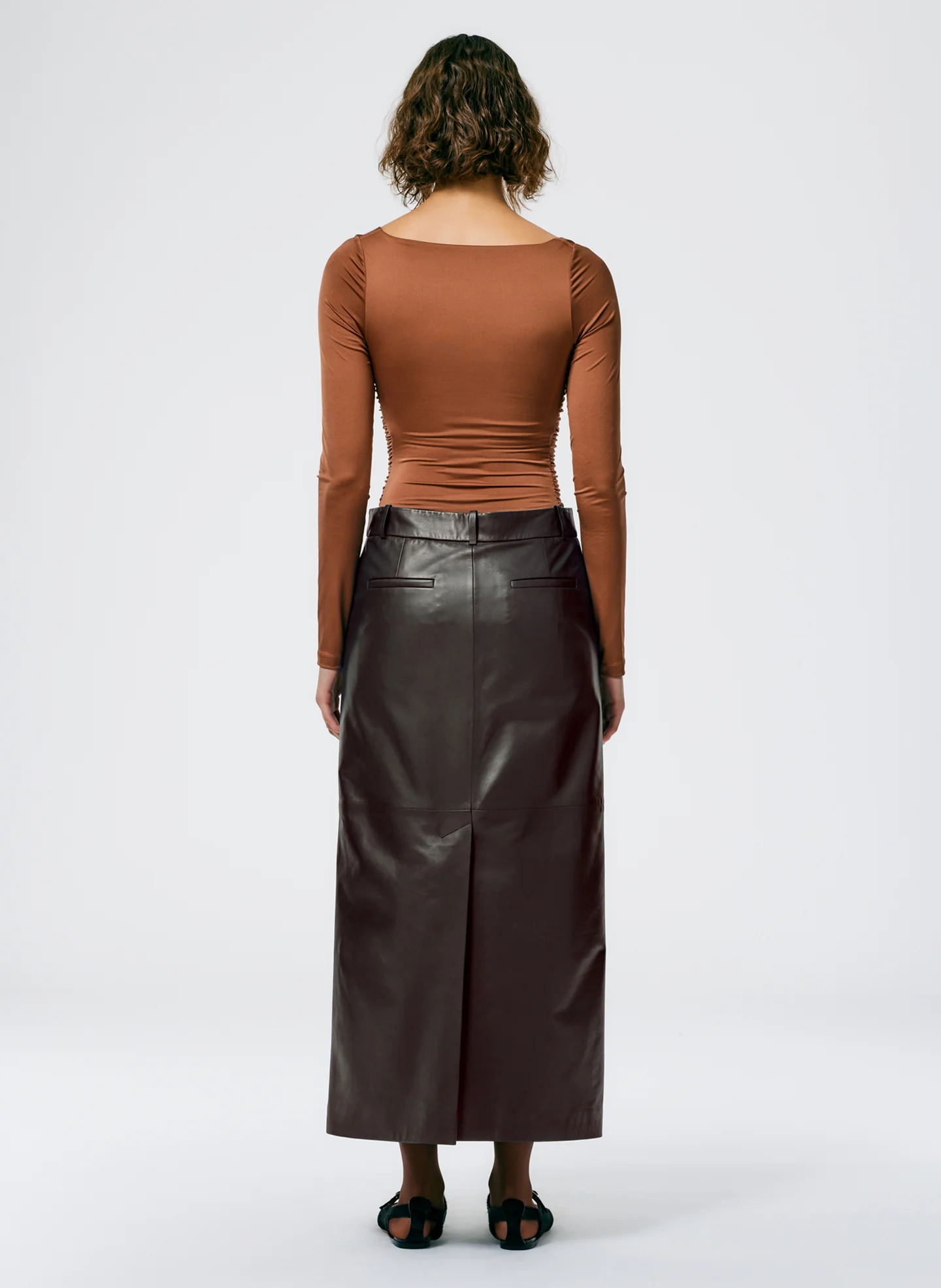 Leather Maxi Trouser Skirt - Image 3