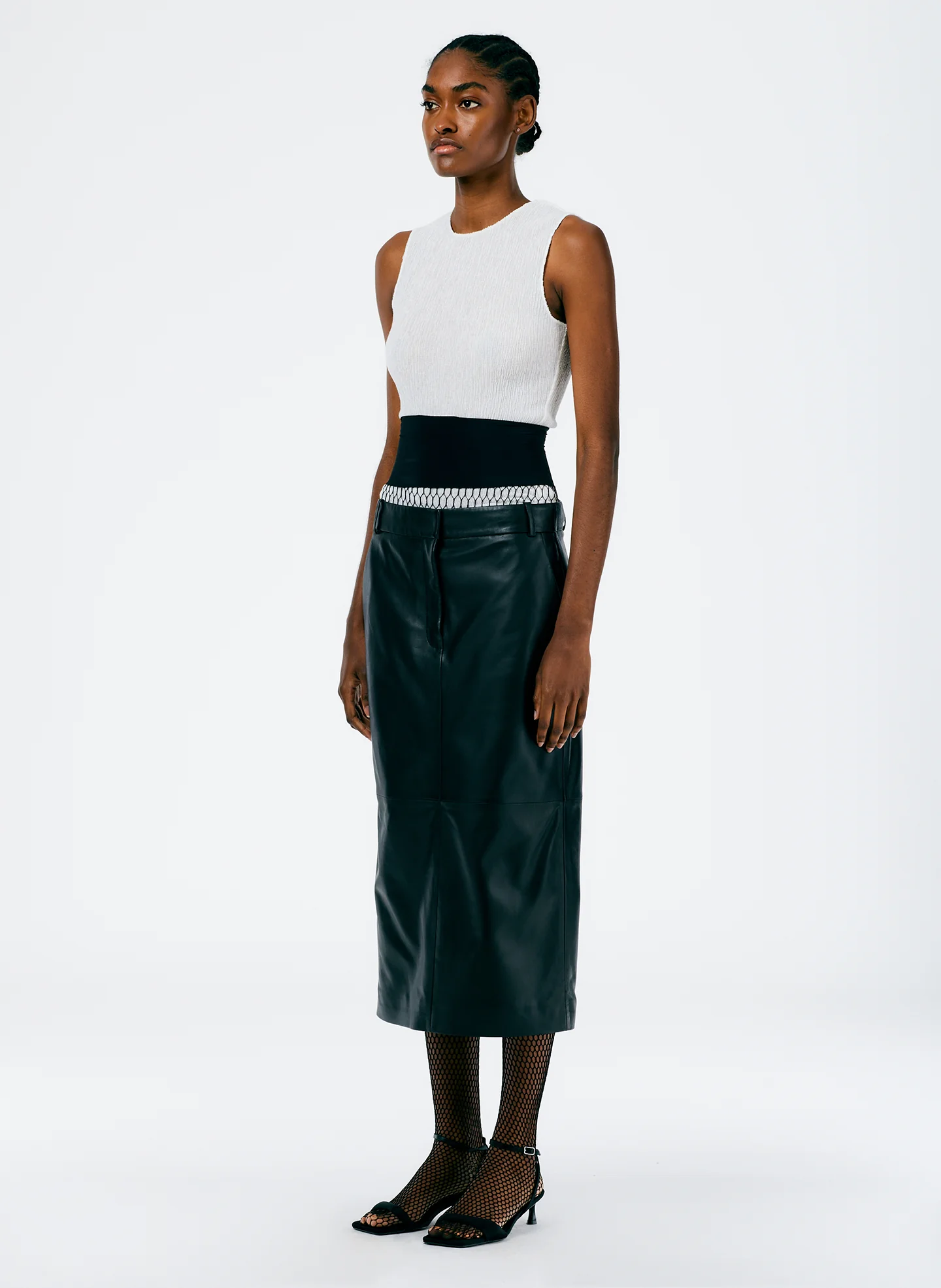 Leather Midi Trouser Skirt - Image 2