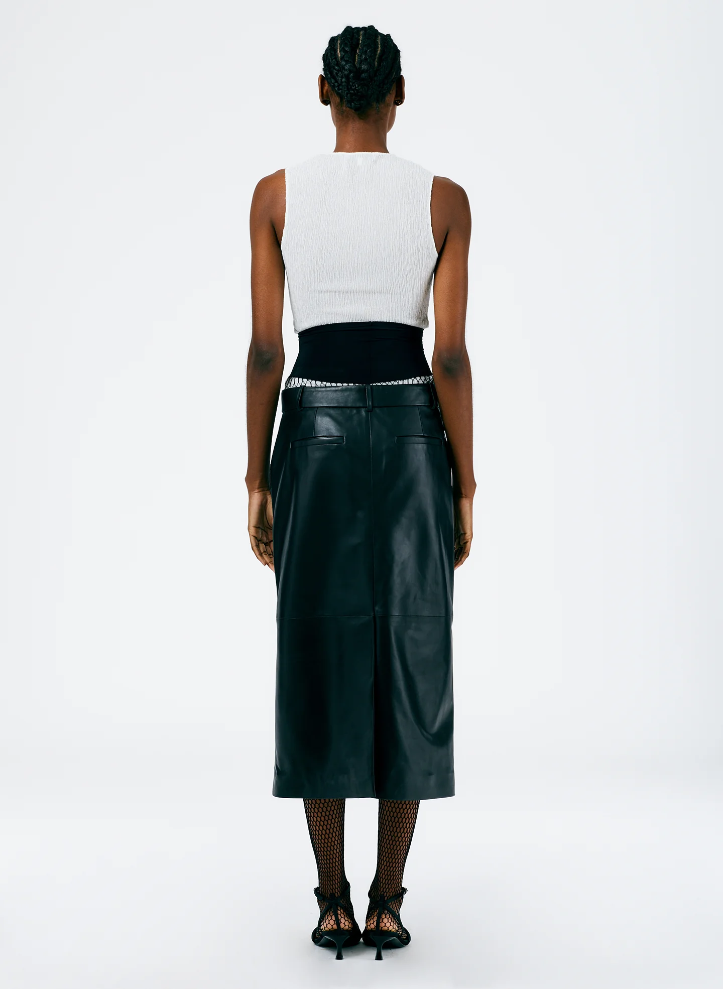 Leather Midi Trouser Skirt - Image 3