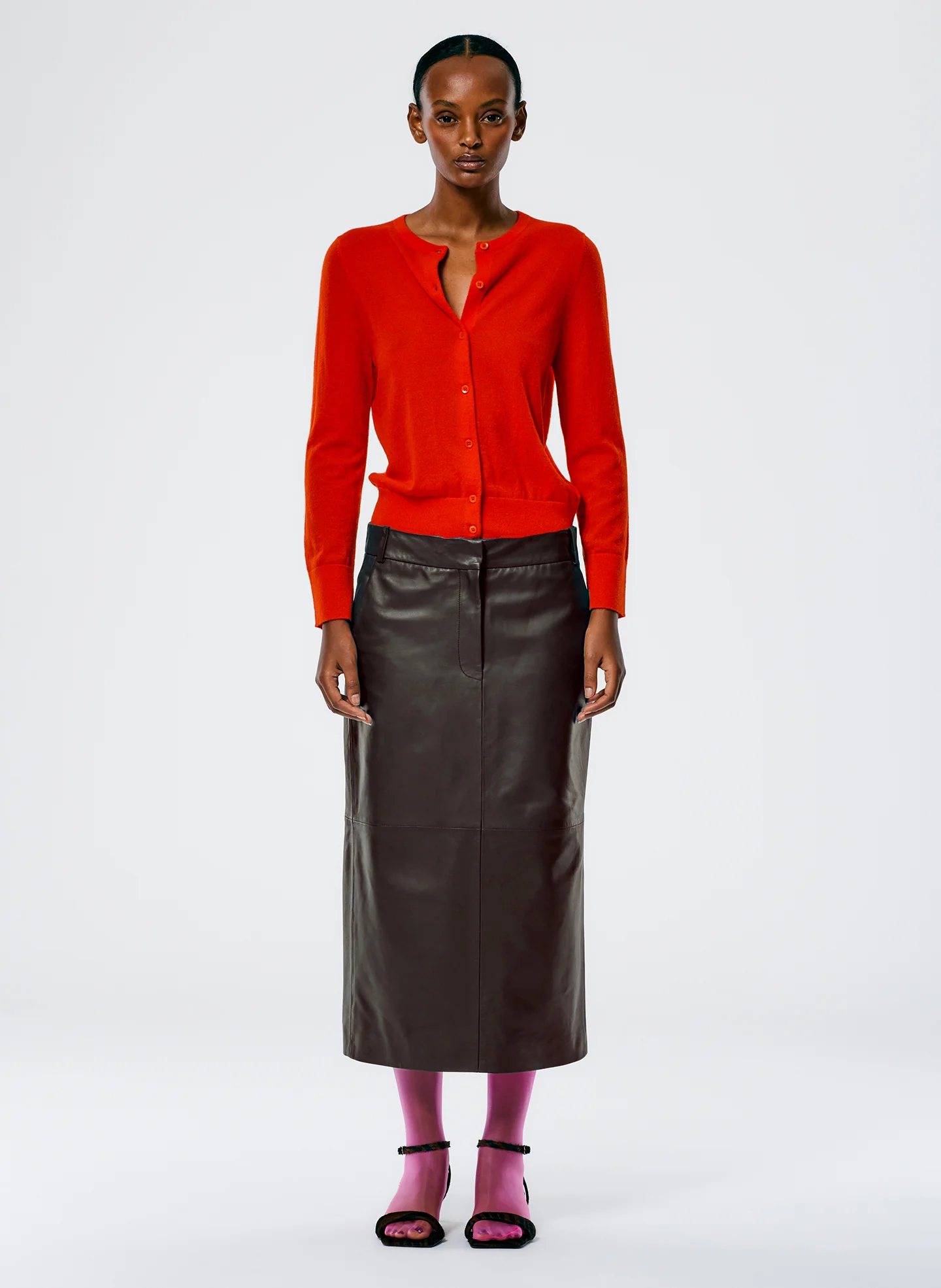 Leather Midi Trouser Skirt - Image 2
